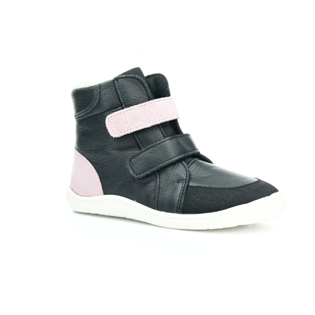 Baby Bare Febo Winter Sparkle Black (mit Membran / Asfaltico) schwarze Barfußstiefeletten