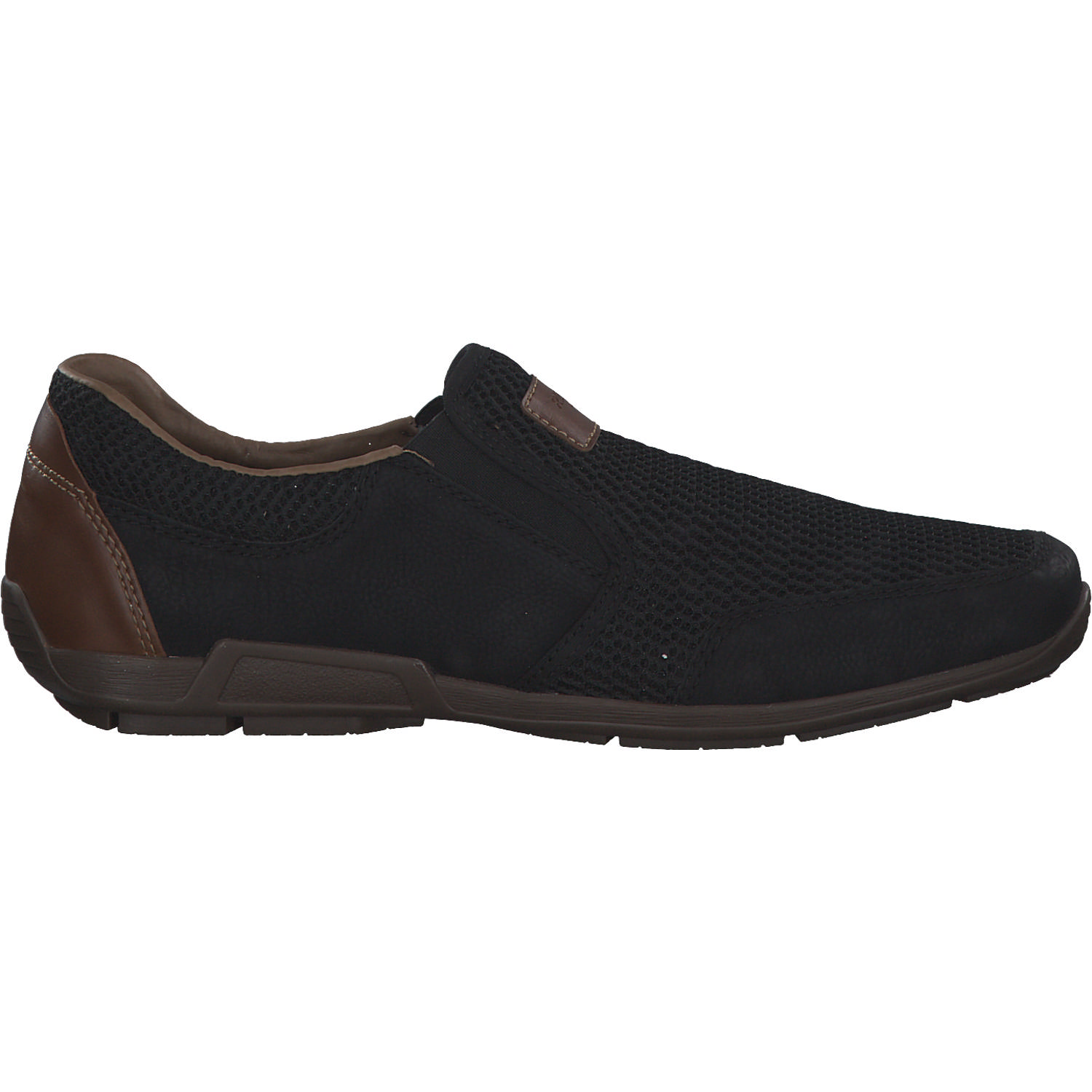Rieker 09069, Sportliche Slipper, Herren, schwarz/schwarz/amaretto