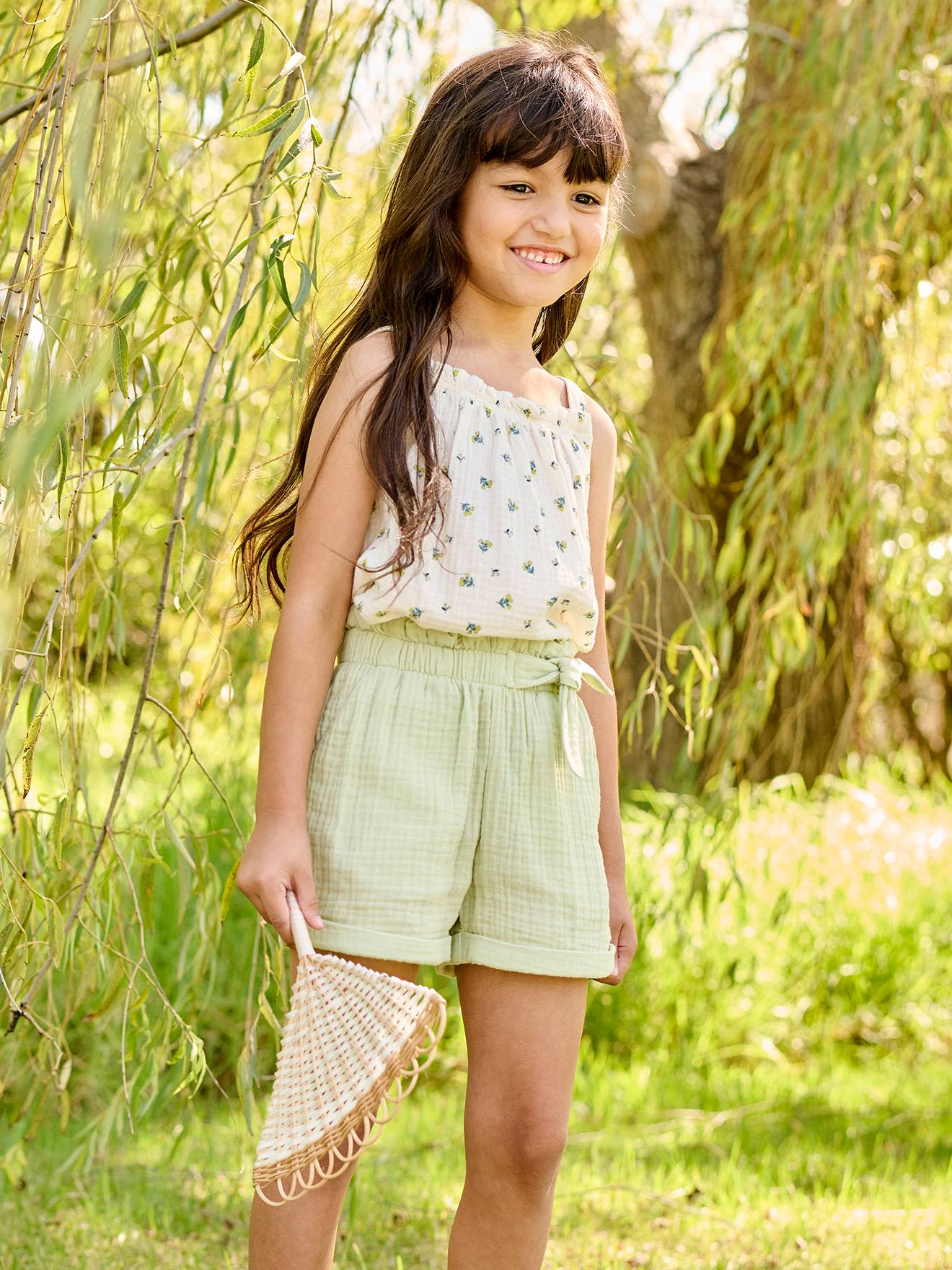 Vertbaudet Mädchen Top aus Musselin - beige