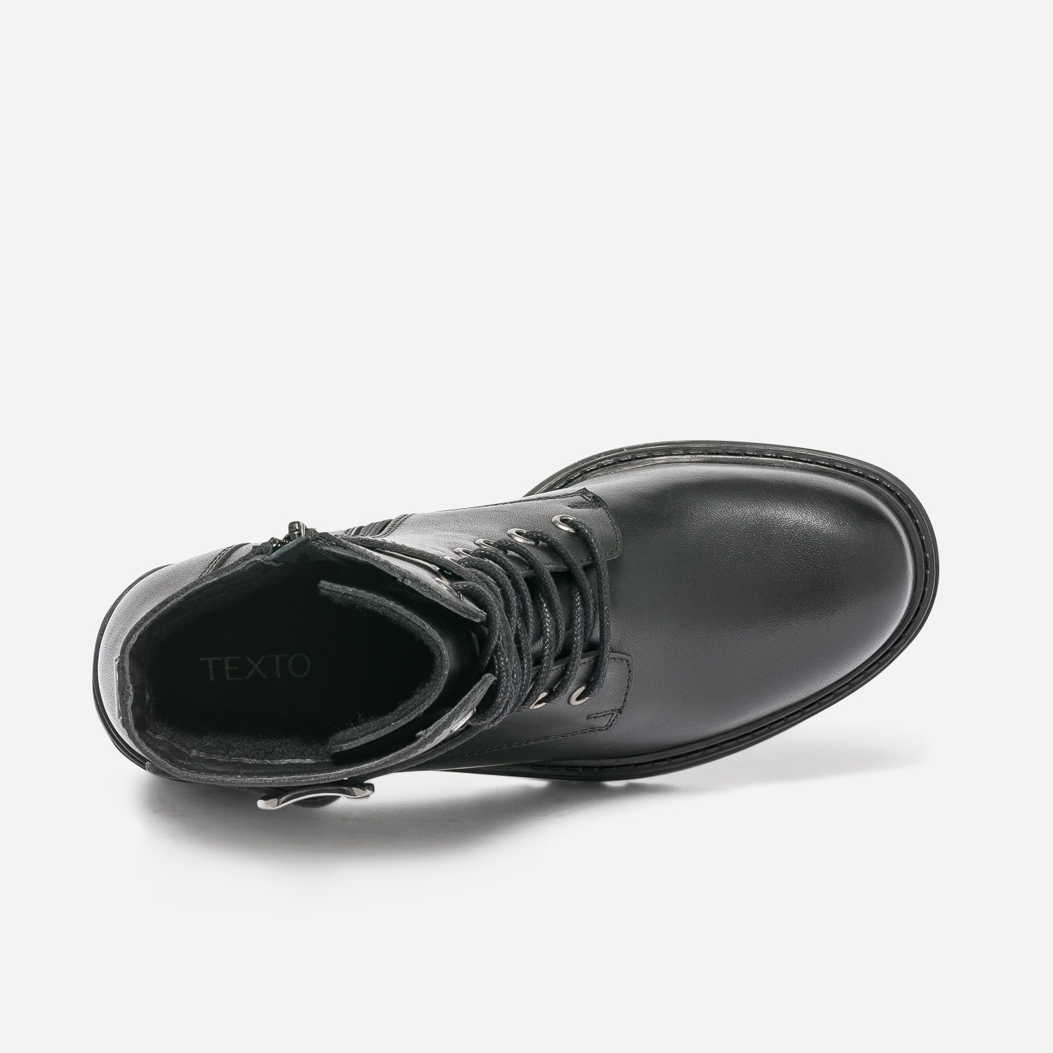 Bottine à talon TEXTO noire en cuir