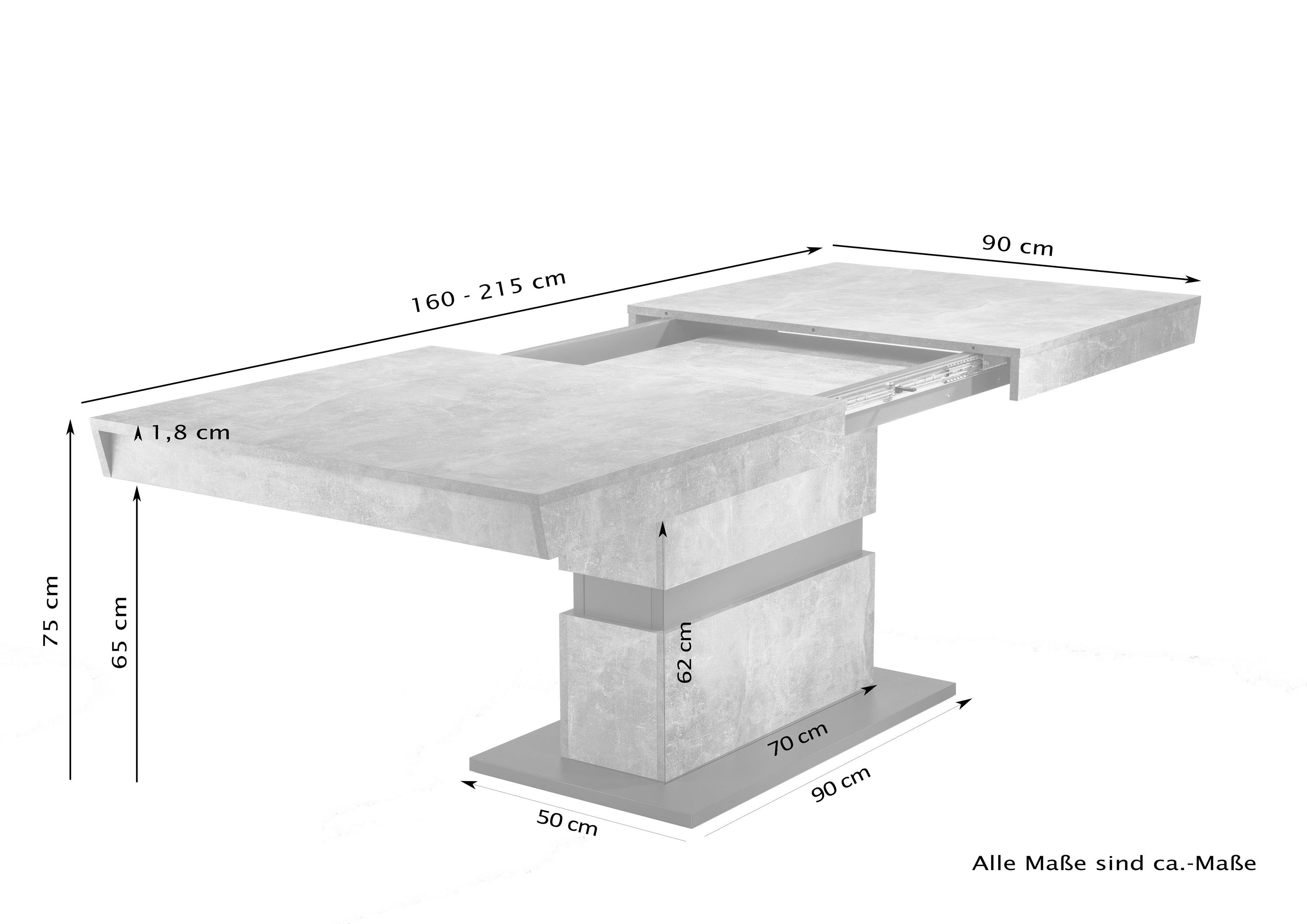 byLIVING Esstisch Matthew, mit Auszugsfunktion, Breite 140-195 cm oder 160-215 cm