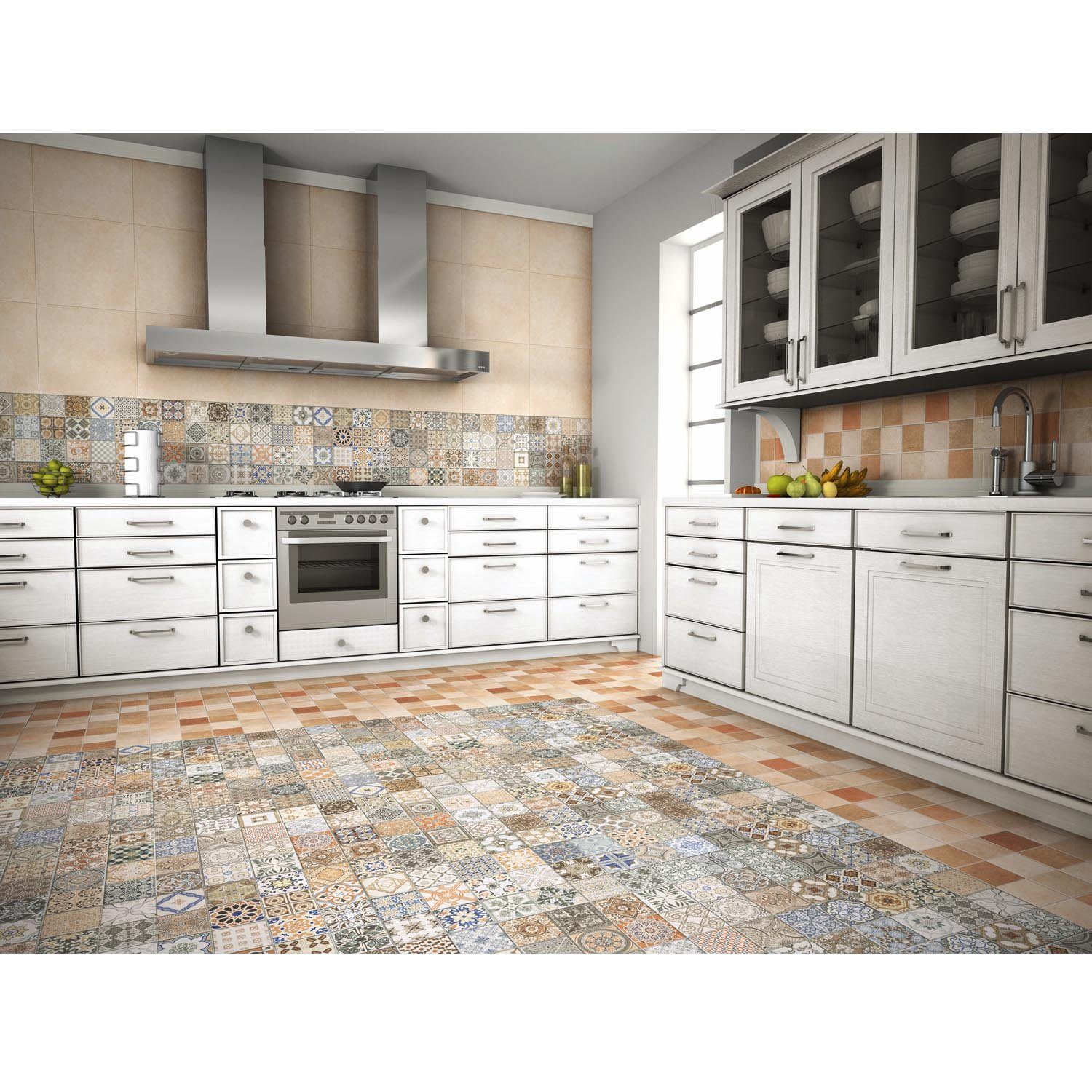 Casa Moro Wandfliese Orientalische Fliese Habib 44,1 x 44,1 cm, Patchwork, Patchwork Fliesen aus Feinsteinzeug, 1 qm für, schöne Küche Flur Bad & Küchenrückwand, FL6030