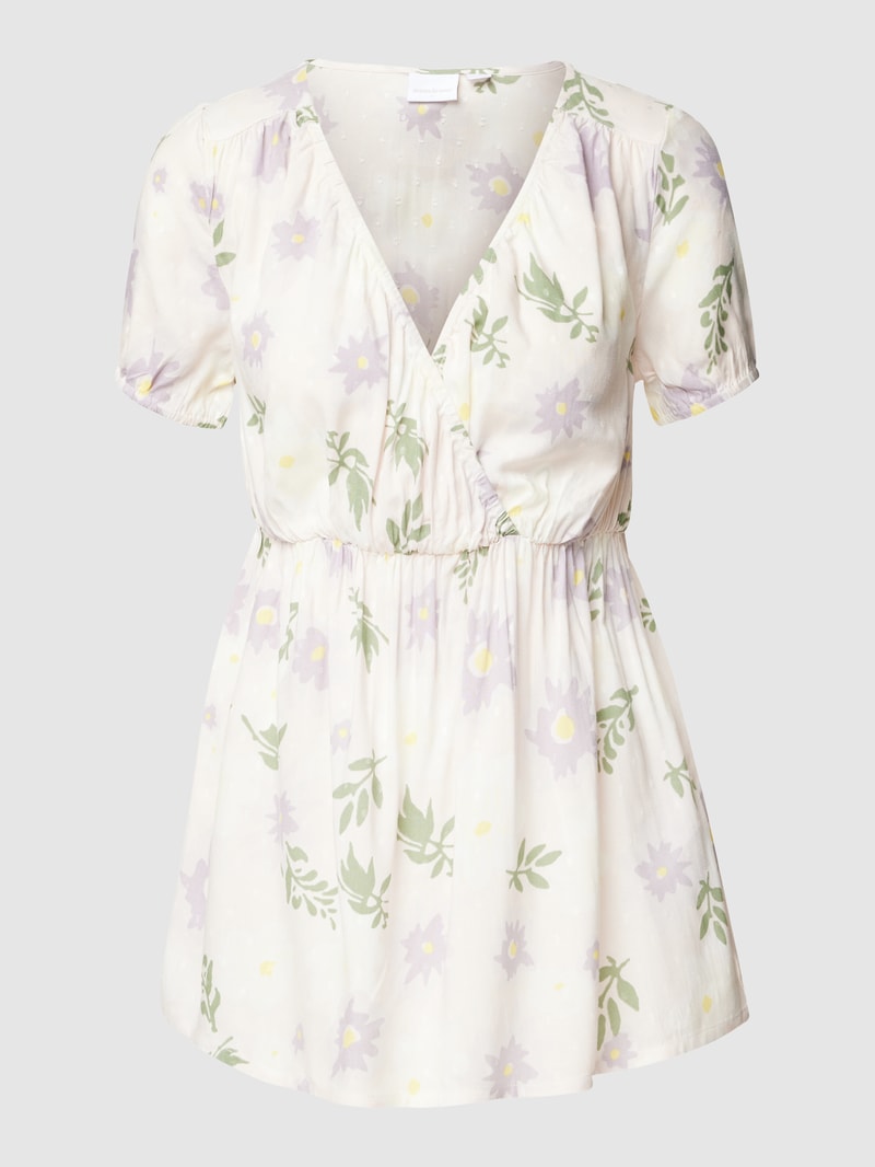 Umstands-Bluse mit floralem Muster in offwhite