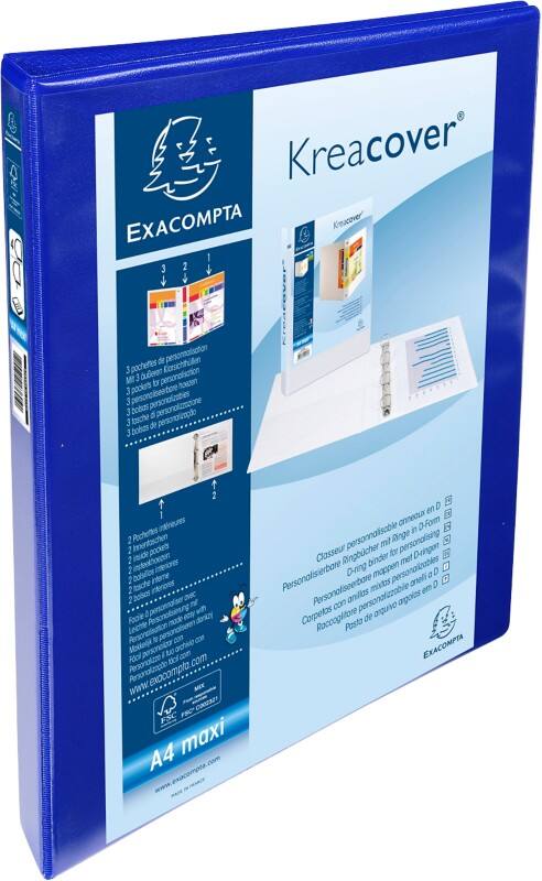 Exacompta Ringbuch Polypropylen DIN A4  4 Ringe 15 mm Blau 10 Stück