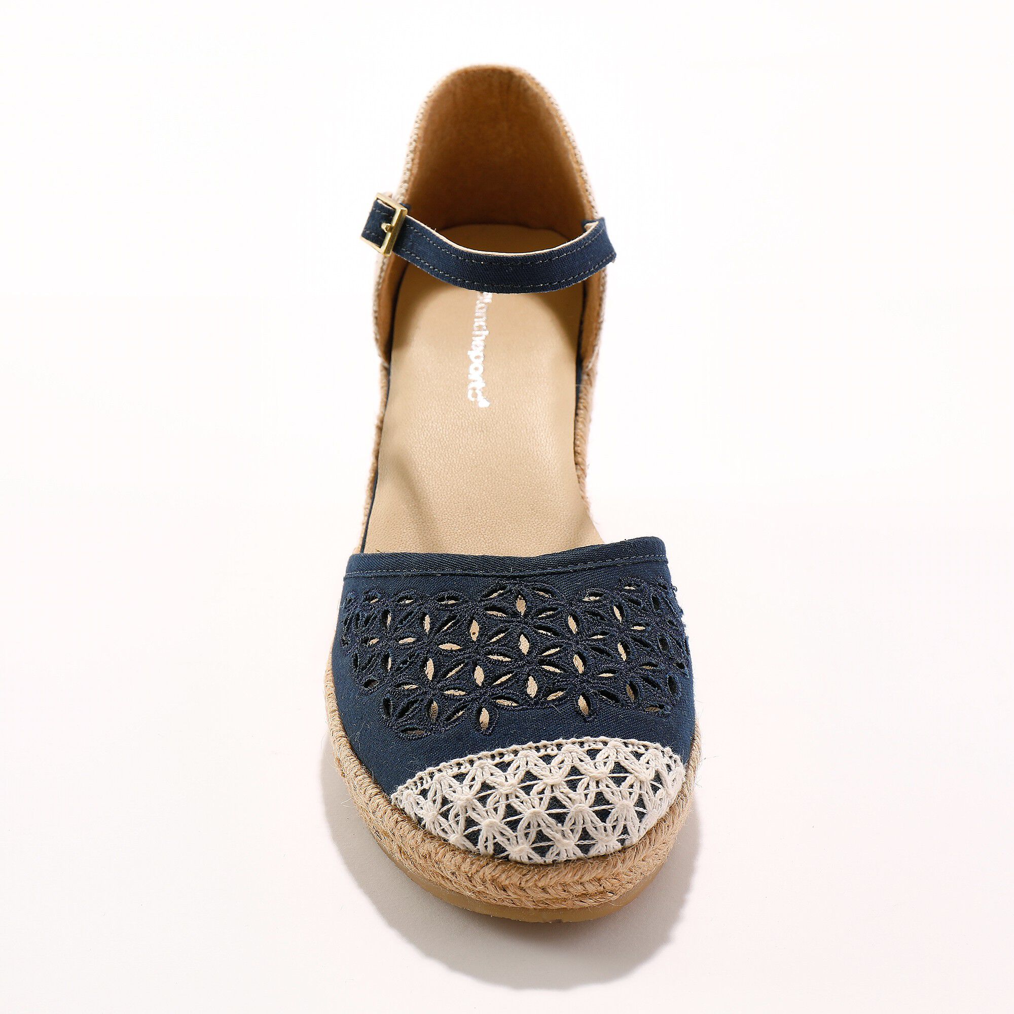 Espadrilles compensées dessus macramé