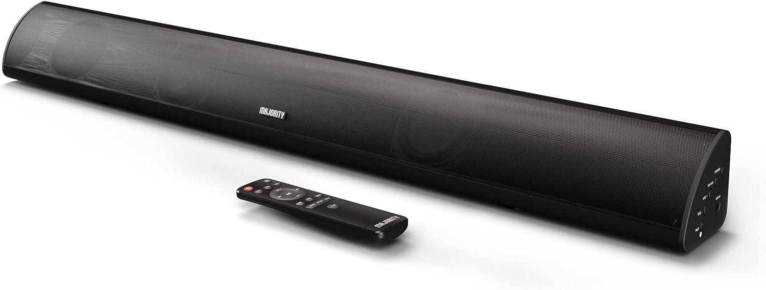 Majority Snowdon 2.1 Soundbar (Bluetooth, AUX, RCA, NFC, 120 W, Eingebauter Subwoofer, inkl. Fernbedienung und Batterien)