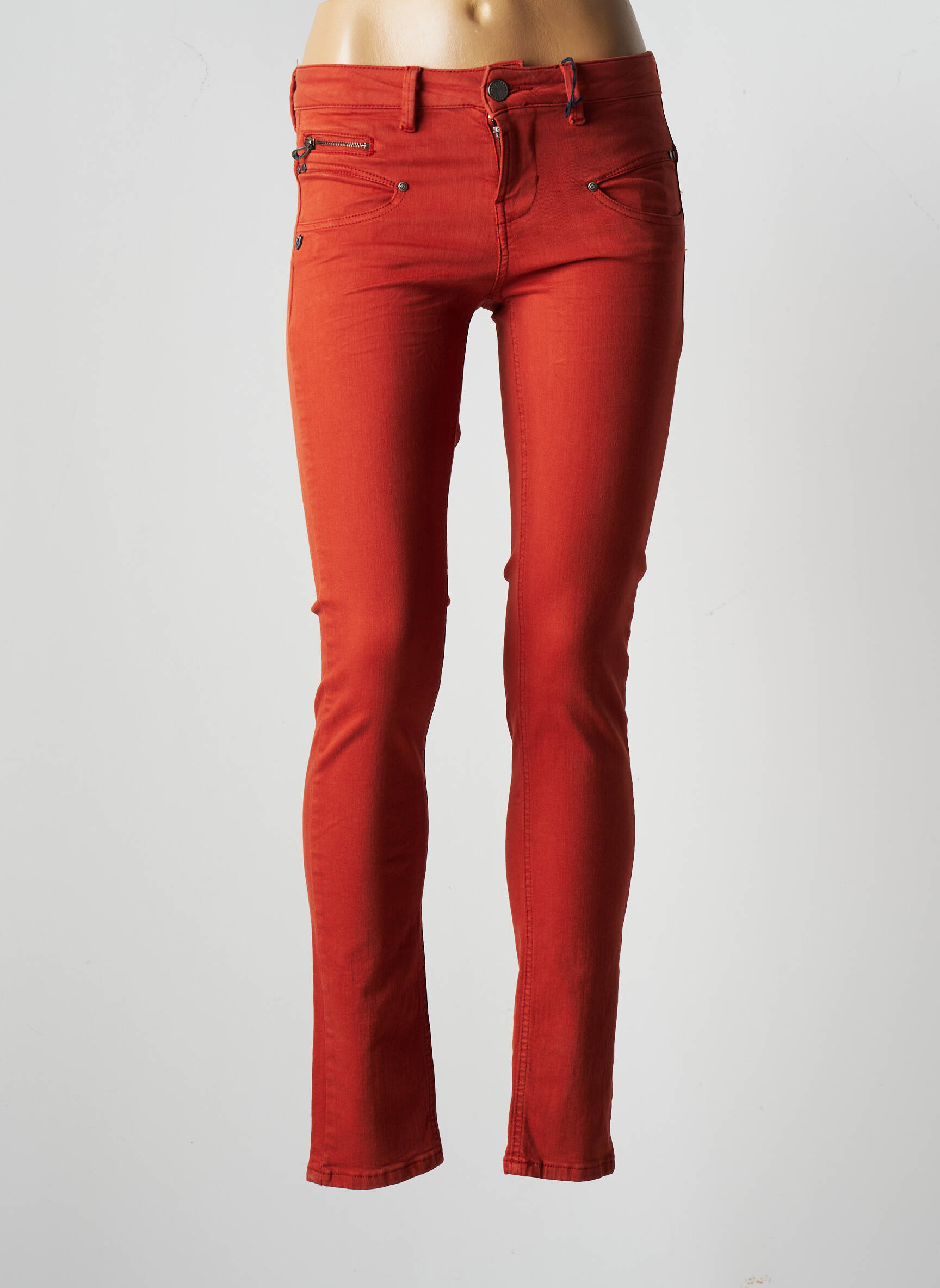 Freeman T Porter Jeans Skinny Femme couleur orange