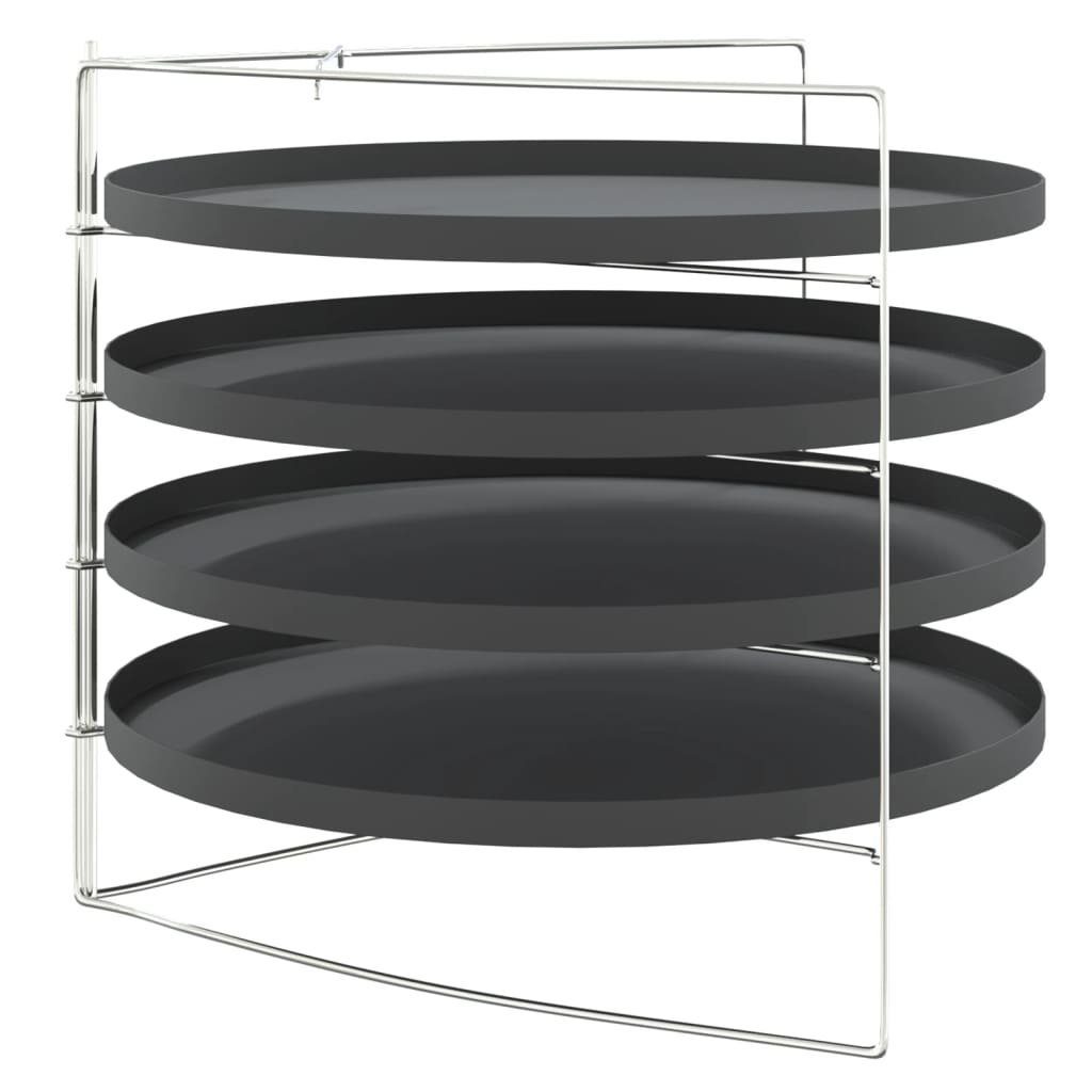 vidaXL Pizzablech Pizzableche 4 Stk. mit Gestell Ø 28 cm Stahl, Stahl