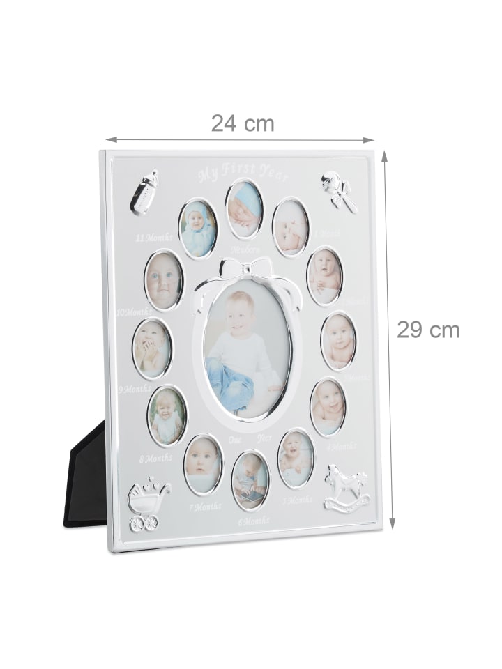 relaxdays Babybilderrahmen in Weiß - (H)29 x (B)24 cm günstig kaufen onesize
