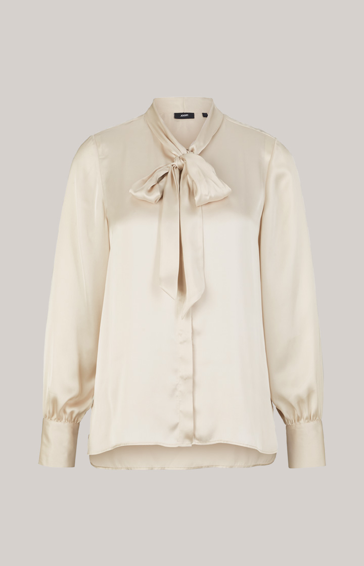 Satin-Bluse in Creme