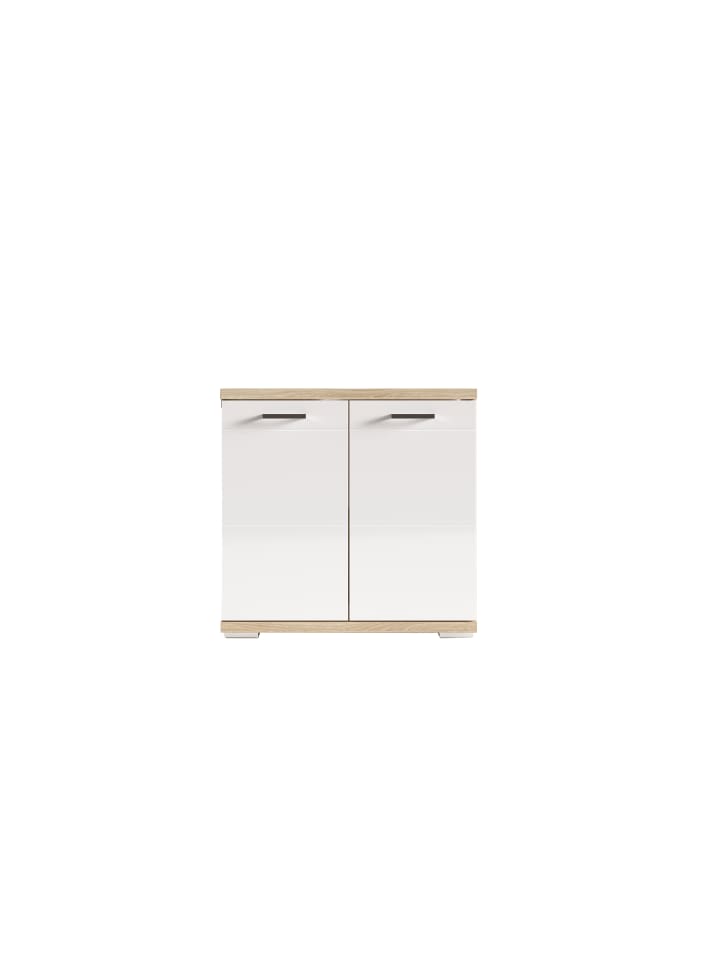 byLiving Waschbeckenunterschrank NEBRASKA in Sonoma Eiche / Weiß - (B) 60 x (H) 59 x (T) 31,5 cm günstig kaufen onesize