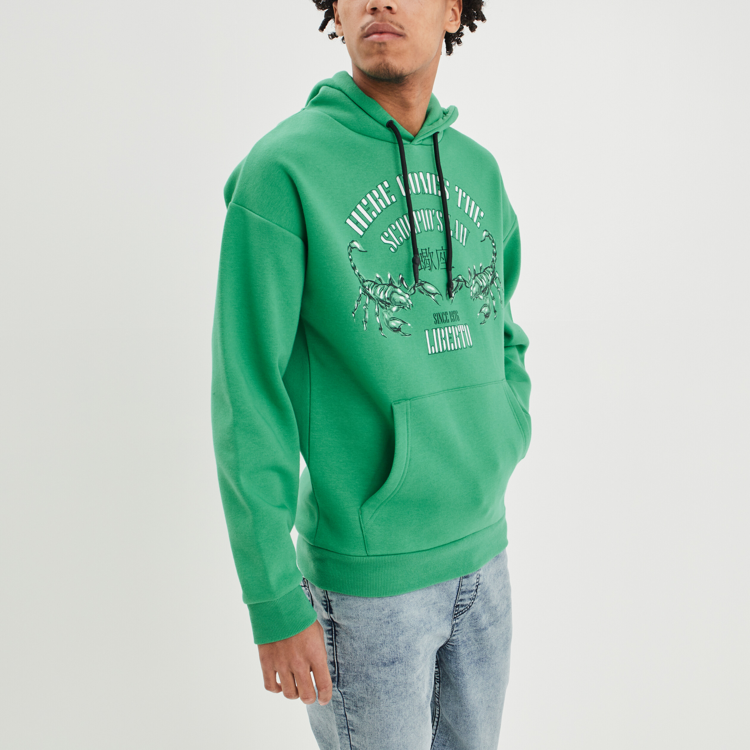 Sweat à capuche hoodie vert homme | La Halle