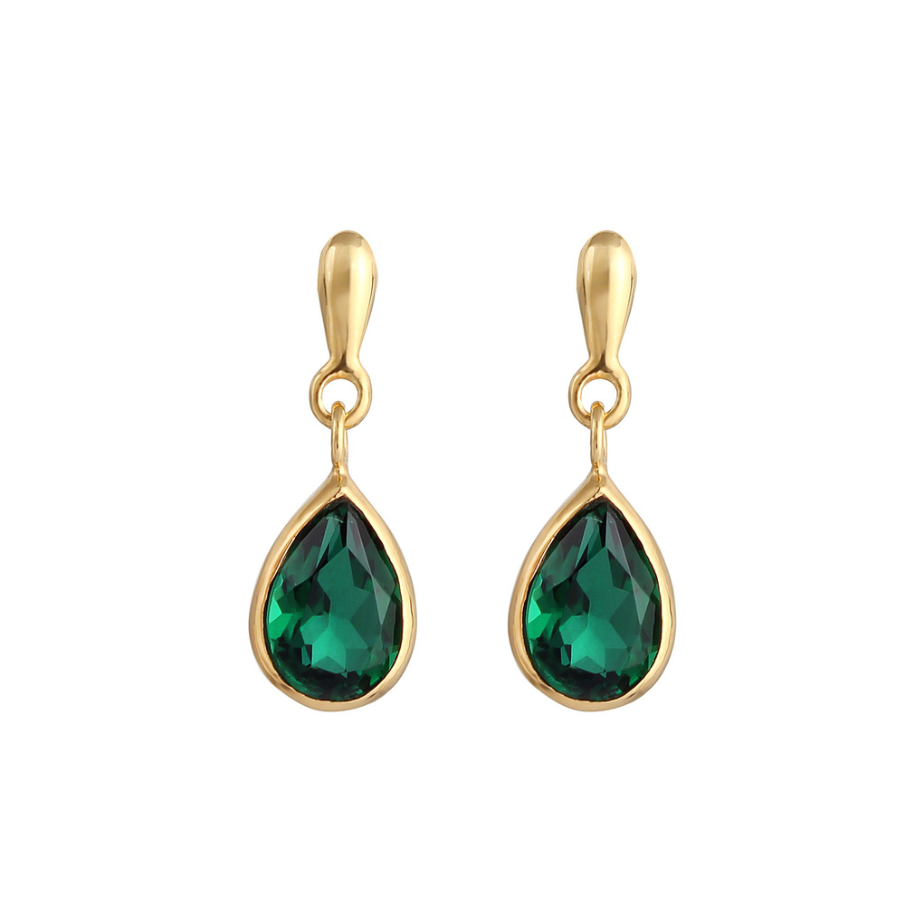 Elli PREMIUM Elli PREMIUM Boucles d'Oreilles Femmes Pendentif Goutte Quartz Vert en Argent Ste Boucles d'oreilles