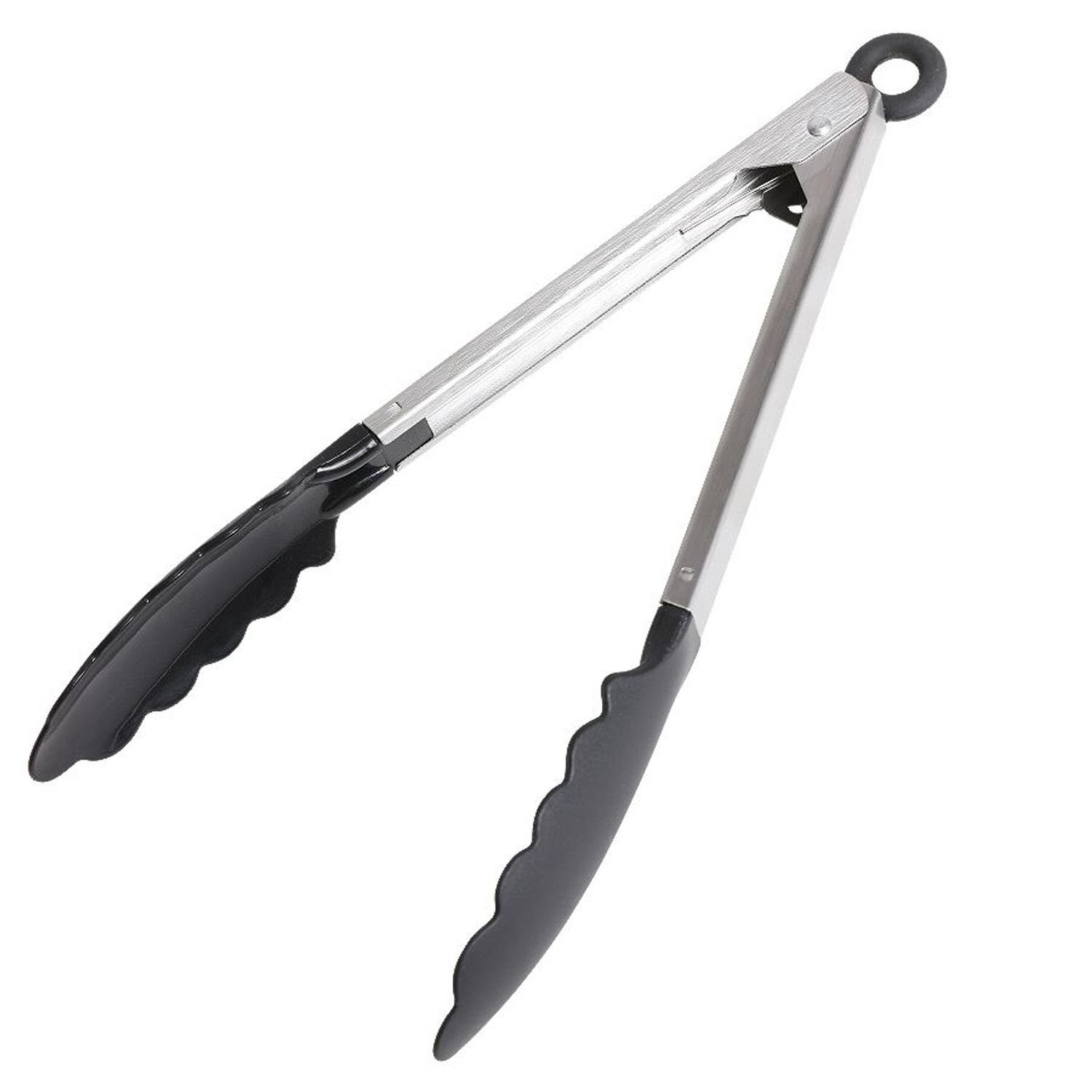 BURI Grillzange Anrichtezange 28cm Servierzange Nudelzange Küchenzange Salatgreifer Gr