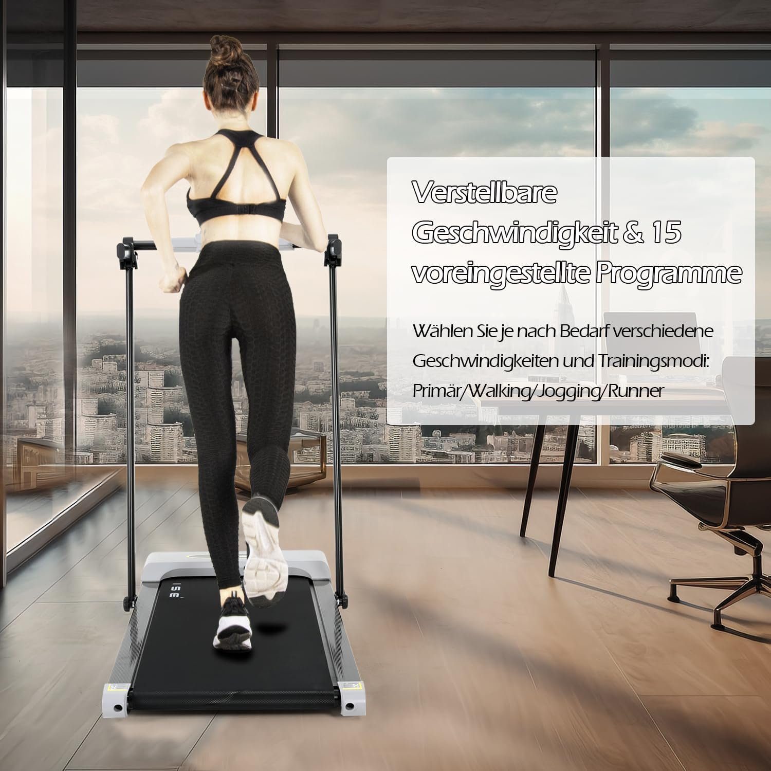 ISE Laufband (Laufband für zuhause klappbar, Laufband mit 15 Trainingsprogrammen), leisen Motor& Tablet Halterung, klappbares Laufband, SY-T2715