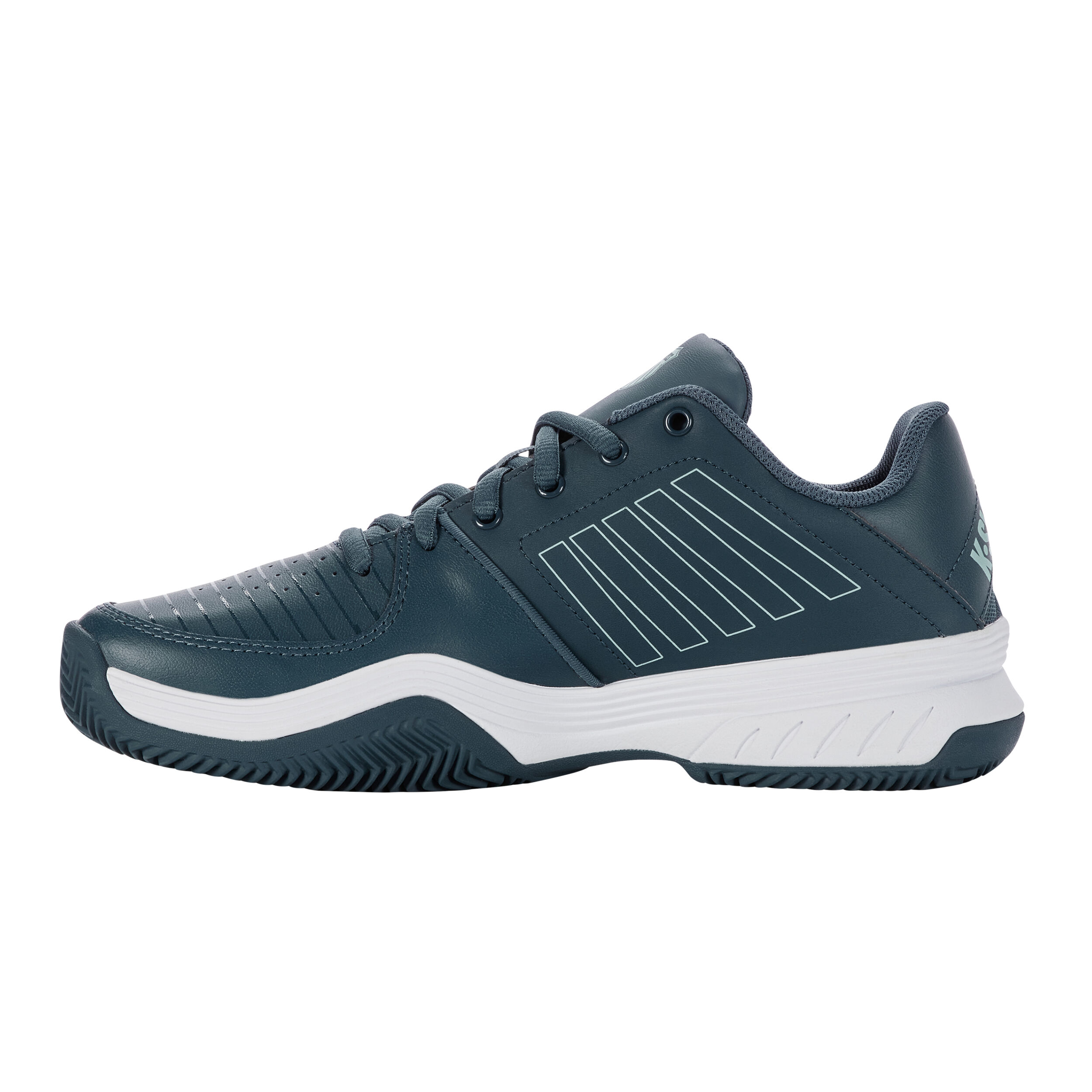 Court Express Sandplatzschuh Herren - Petrol, Weiß