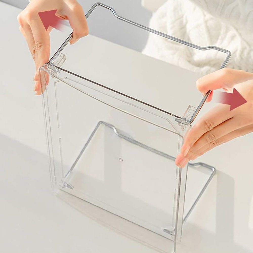 Wunderwelt Kosmetik-Kassette Transparent Stapelbare Regale Klappregal Make Up Organizer Ständer, 1-tlg., Zusammenklappbares Lagerregal, Desktop-Aufbewahrungsregal für Wasserbecher