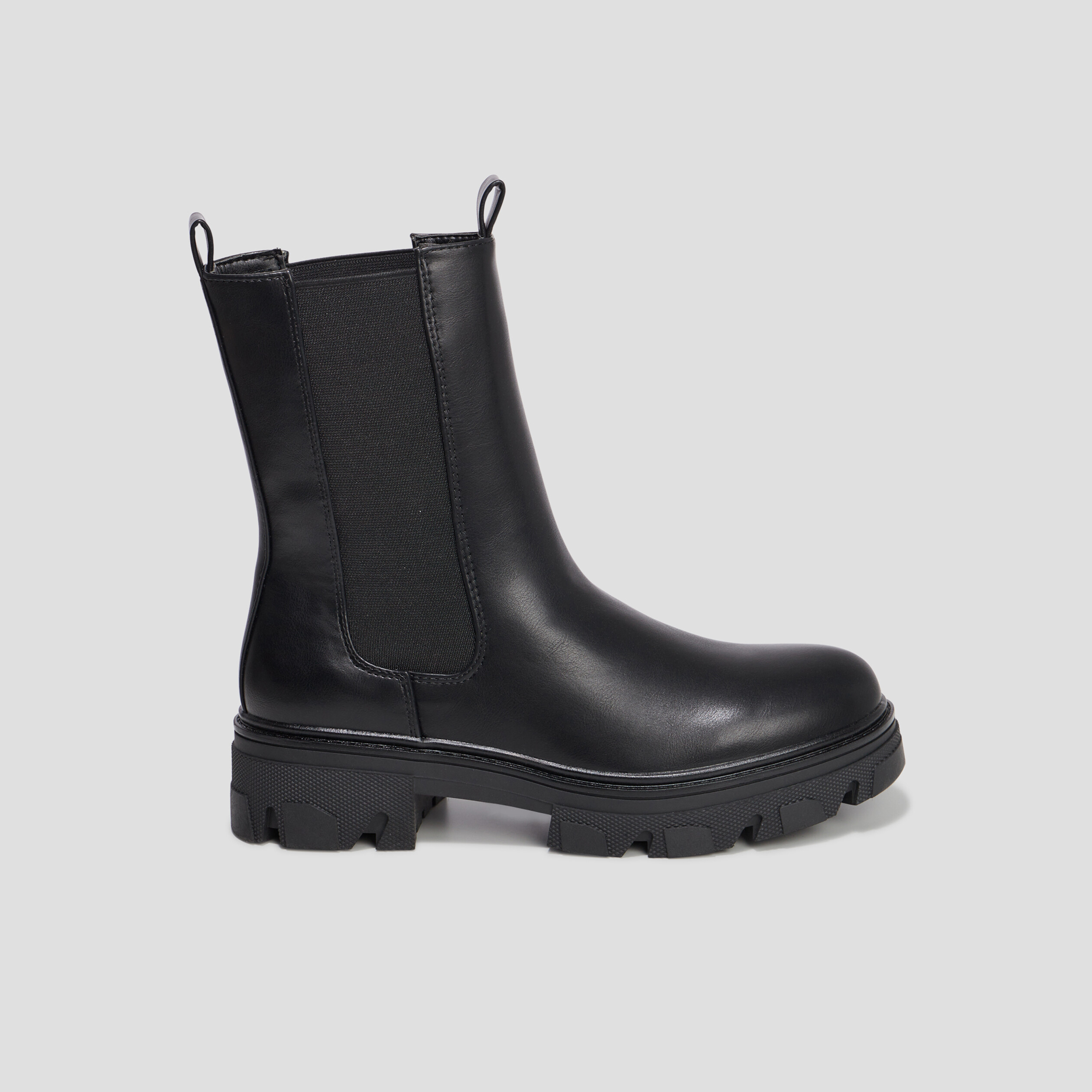 Bottines hautes chelsea noir femme | La Halle