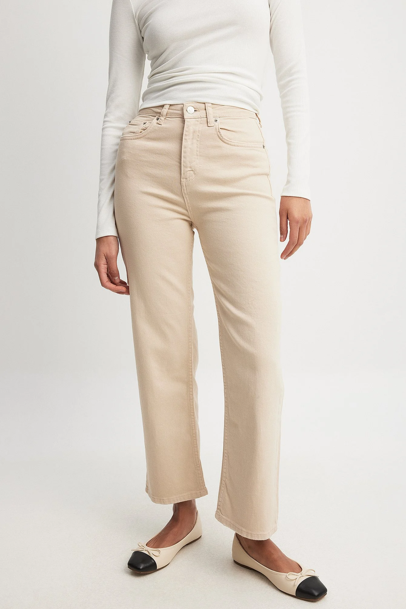 Hochgeschnittene Cropped-Jeans