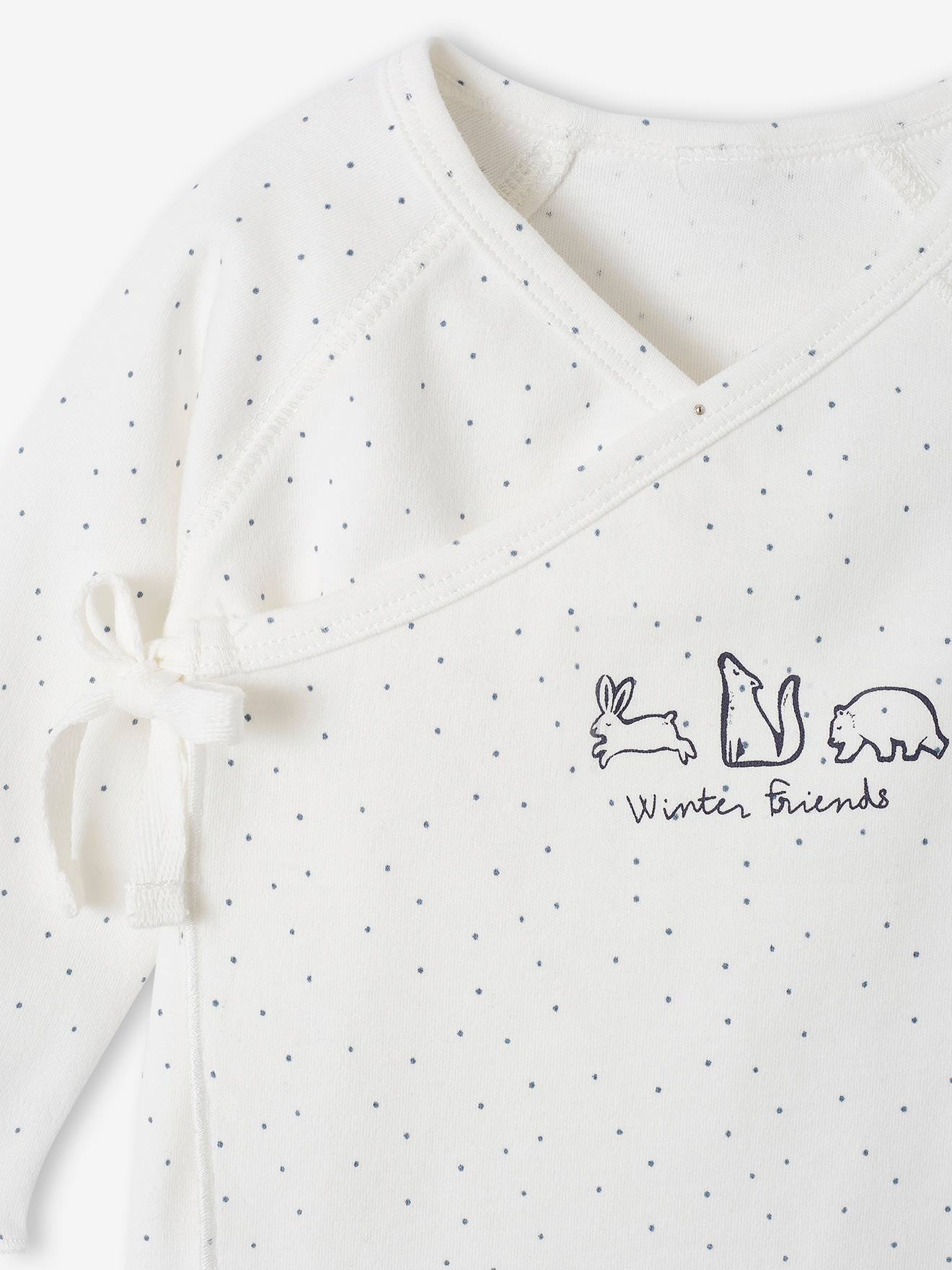 Vertbaudet Baby Wickeljacke, Bio-Baumwolle Oeko-Tex - weiß bedruckt