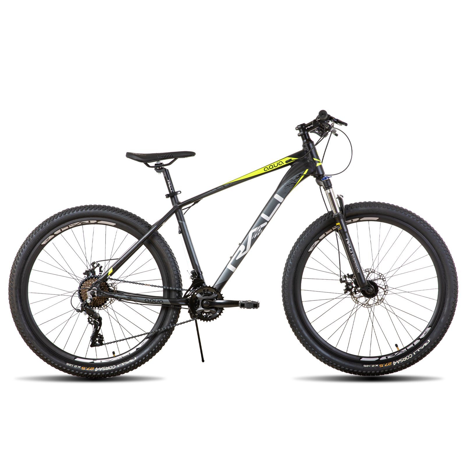 HILAND Mountainbike RALI 27,5 Zoll Hardtail MTB mit Aluminiumrahmen,Scheibenbremsen, 16 Gang Shimano, Kettenschaltung, (Set, mit Schutzblech set), für Damen und Herren 165 - 190 cm MTB Hardtail Fahrrad