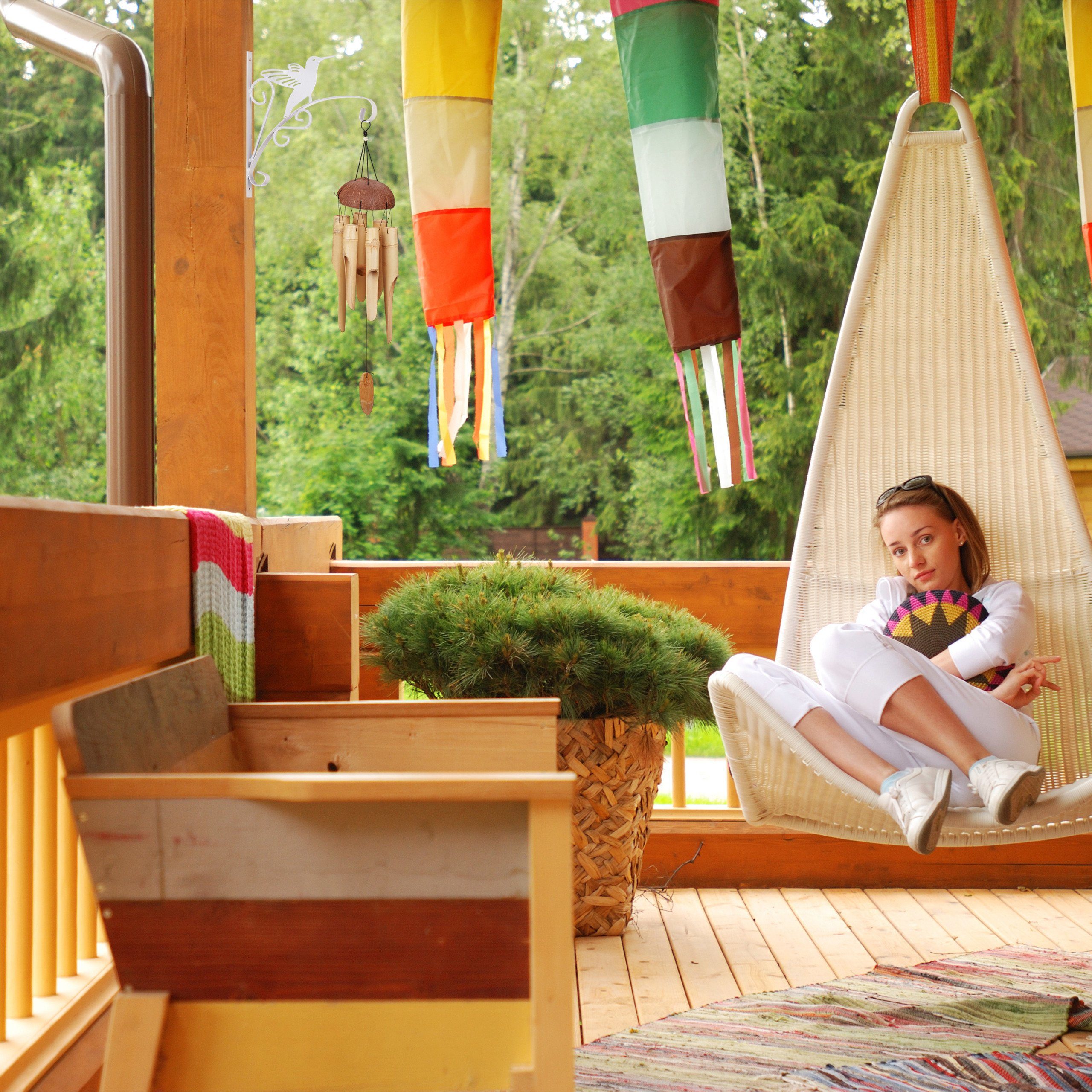 relaxdays Wandhaken Blumenampelhalterung 2er Set mit Vogel