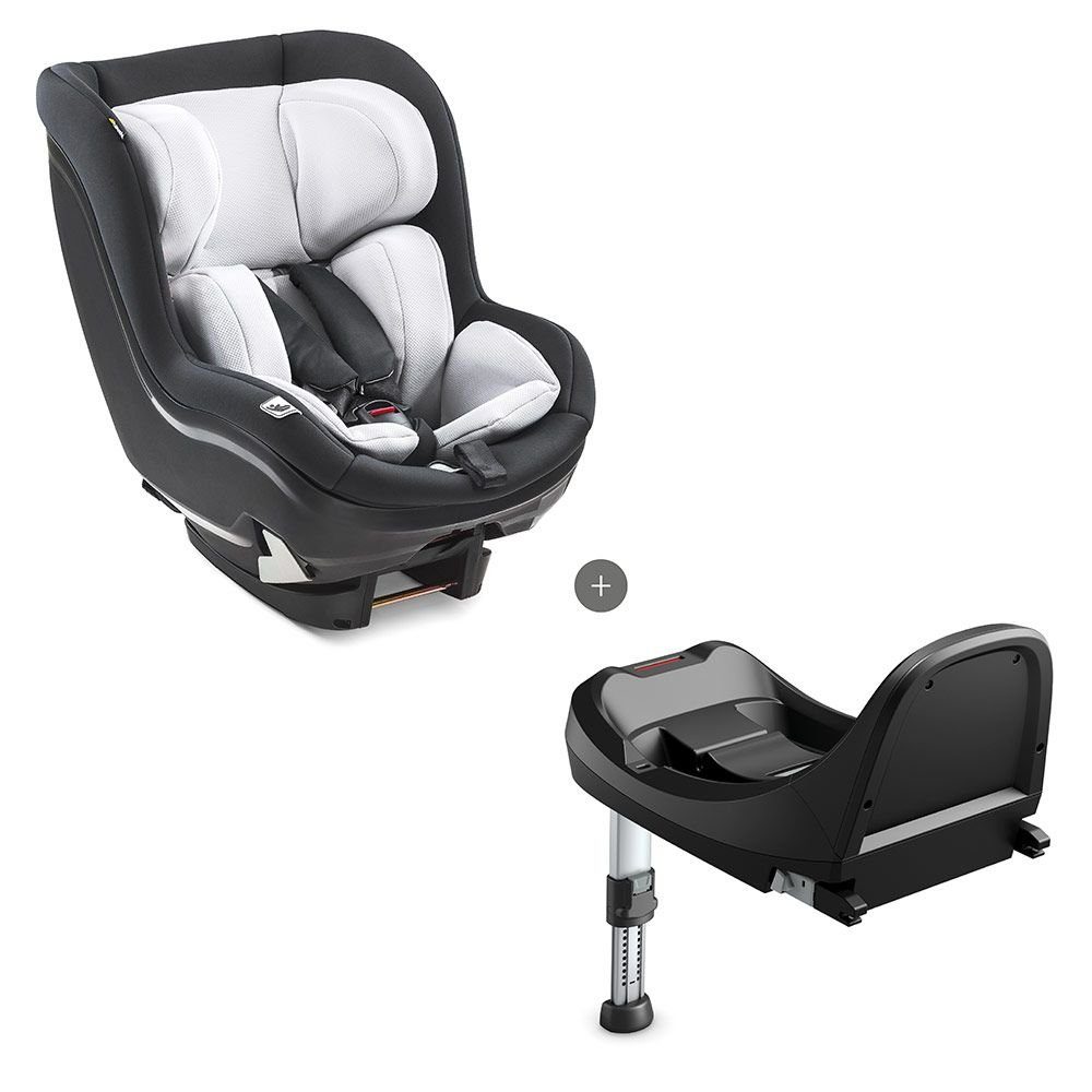 Hauck Autokindersitz iPro Kids - Caviar, bis: 18 kg, (2-tlg), Reboard Kindersitz inkl. Isofix Basis iPro Base - i-Size bis 4 Jahre (40 - 105 cm) inkl. Sitzverkleinerer
