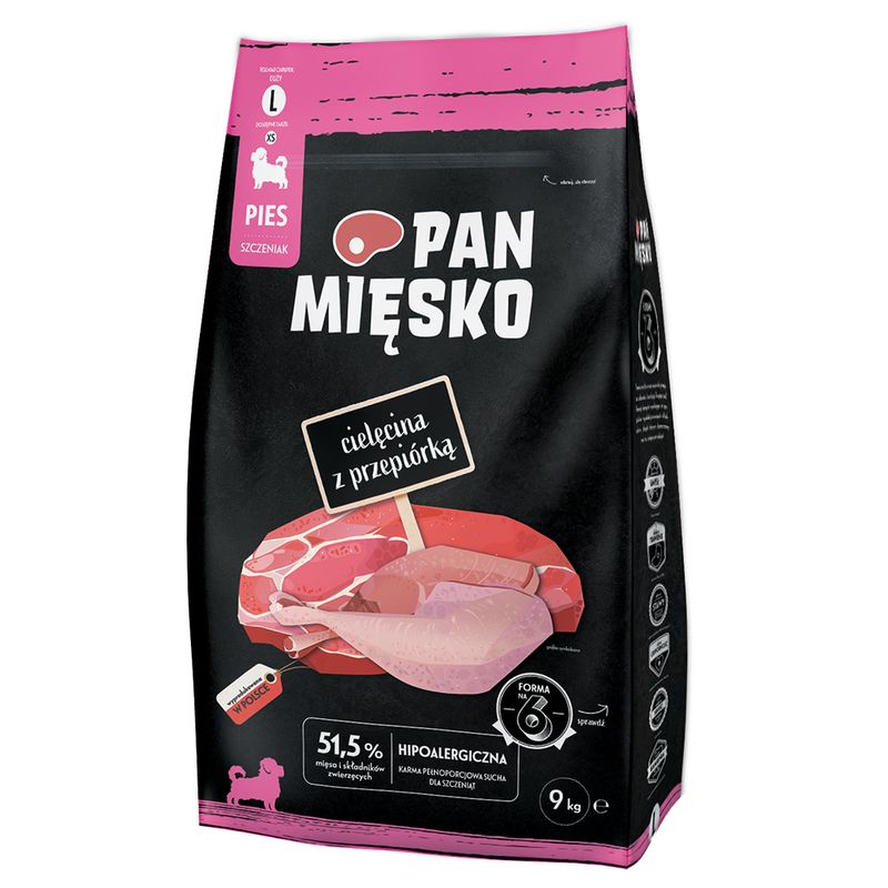 Pan Mięsko Large Puppy Kalb mit Wachteln zu TOP-Preisen | bitiba