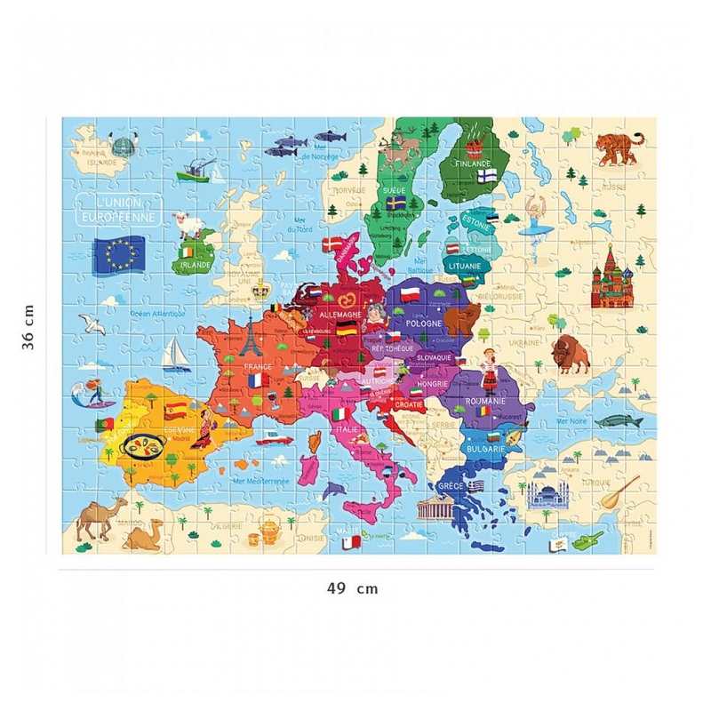 Puzzle carte d'Europe 250 pièces