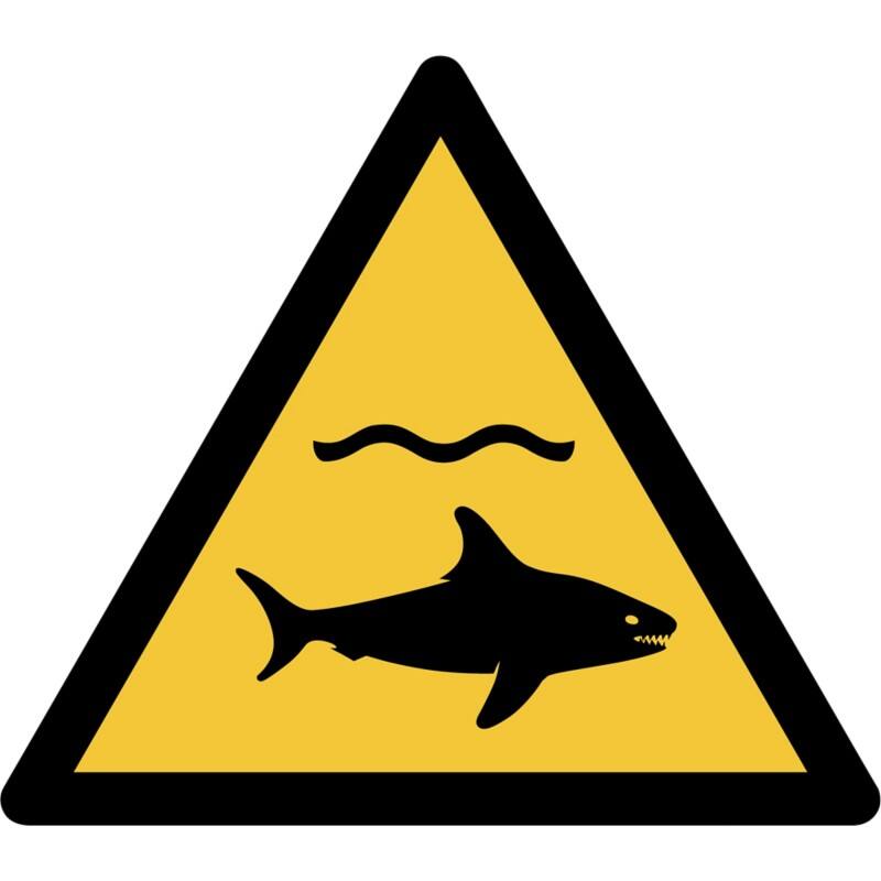 Djois Warnschild Warnung Achtung Haie Klebstoff, einschraubbar PP (Polypropylen) 30 (B) x 0,14 (H) cm 3 Stück