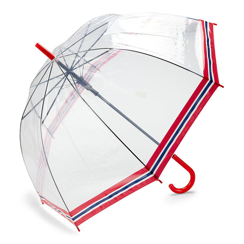 17. mai paraply transparent, rød/hvit/blå kant