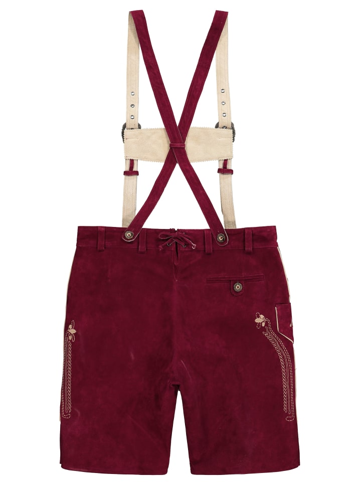 JP1880 Lederhose in dunkel kirschrot günstig kaufen