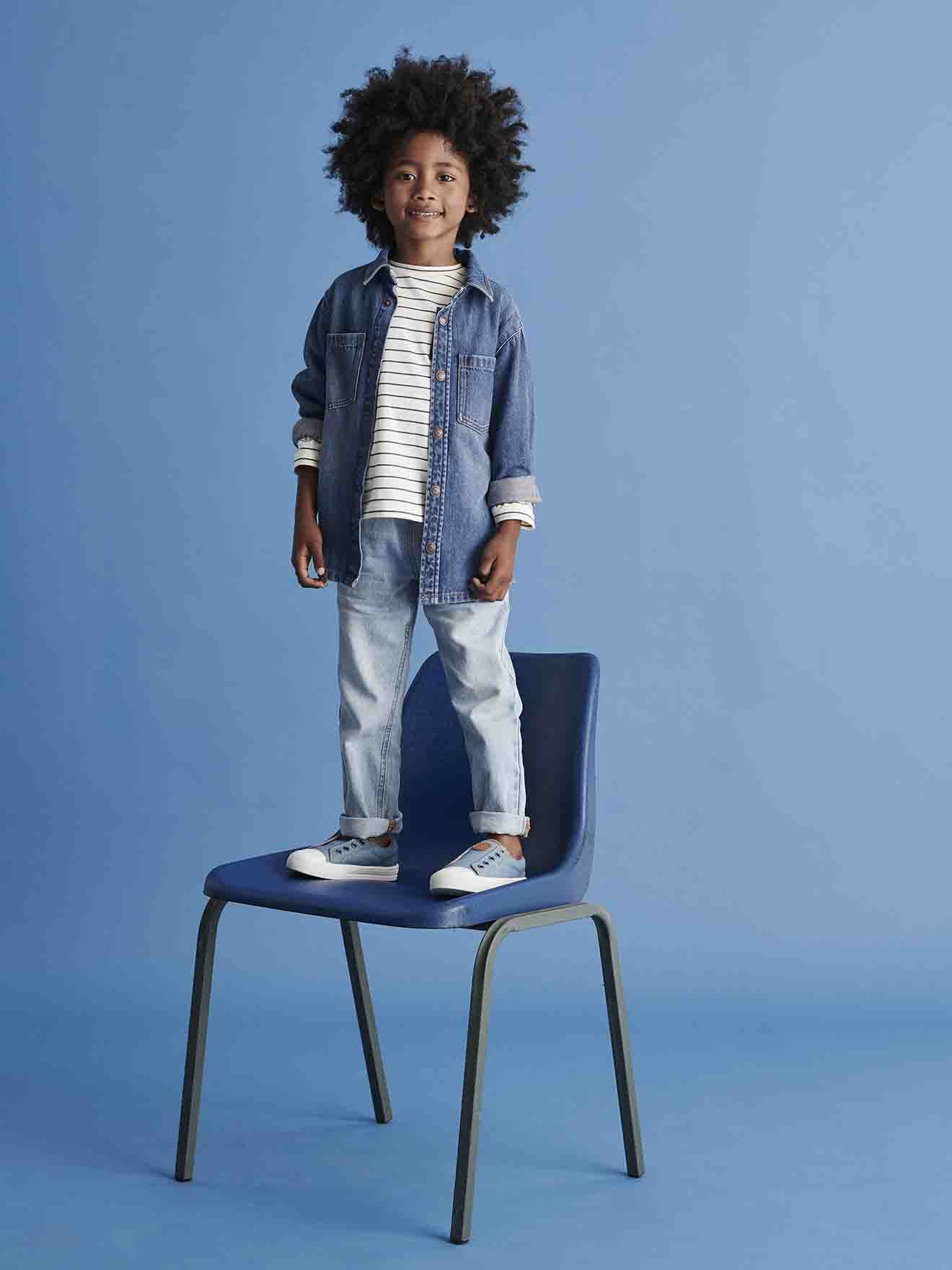 Vertbaudet Weite Jungen Jeans mit Schlupfbund Oeko-Tex - grauer denim
