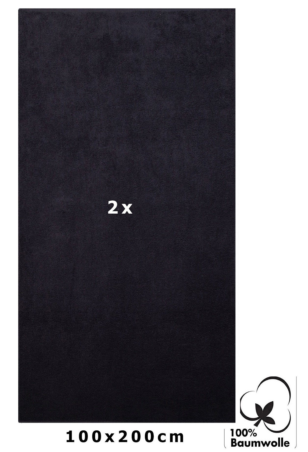 Betz Badetuch 2 Stück groß XXL Berlin 100 x 200 cm, 100% Baumwolle