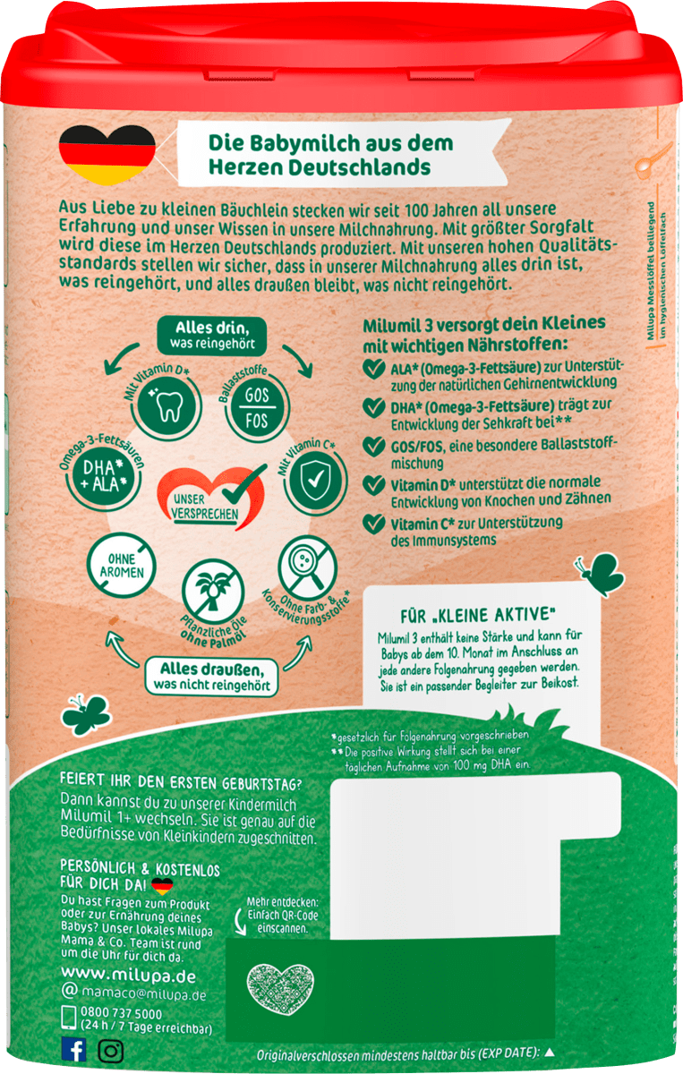 Folgemilch 3 Milumil ab dem 10. Monat, 0,8 kg