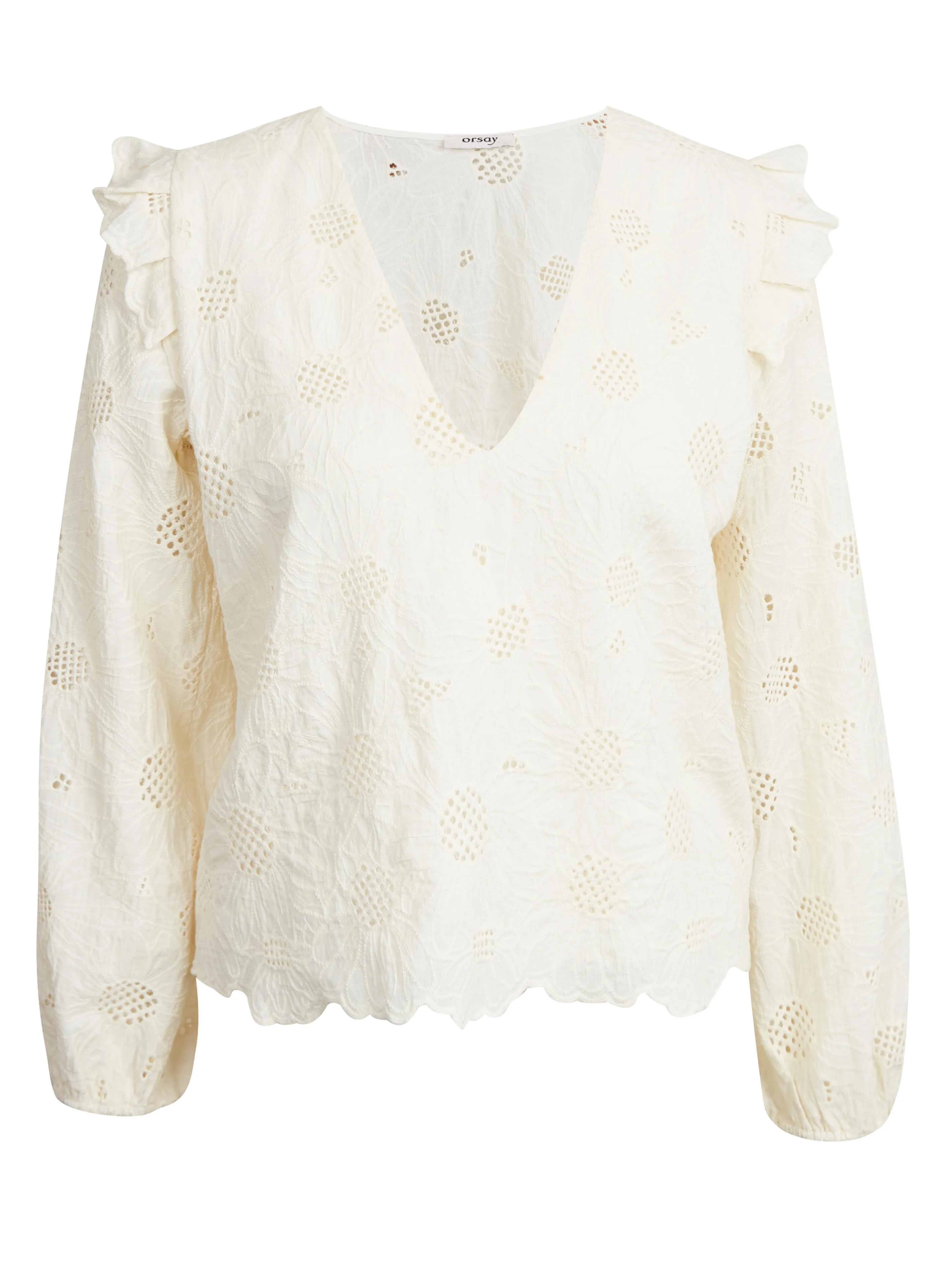 Beige gemusterte Damenbluse ORSAY