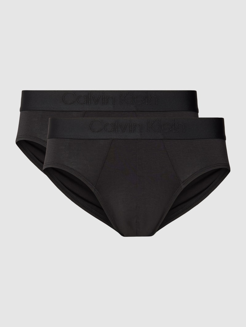Slip mit elastischem Logo-Bund im 3er-Pack in schwarz