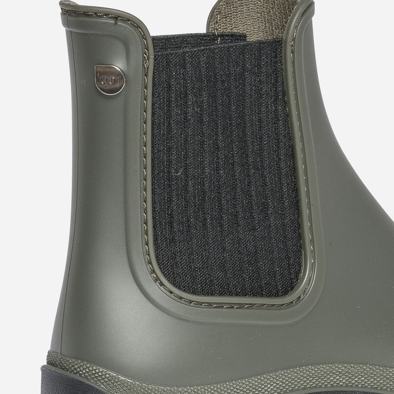 Chelsea boots IGOR kaki à semelle crantée
