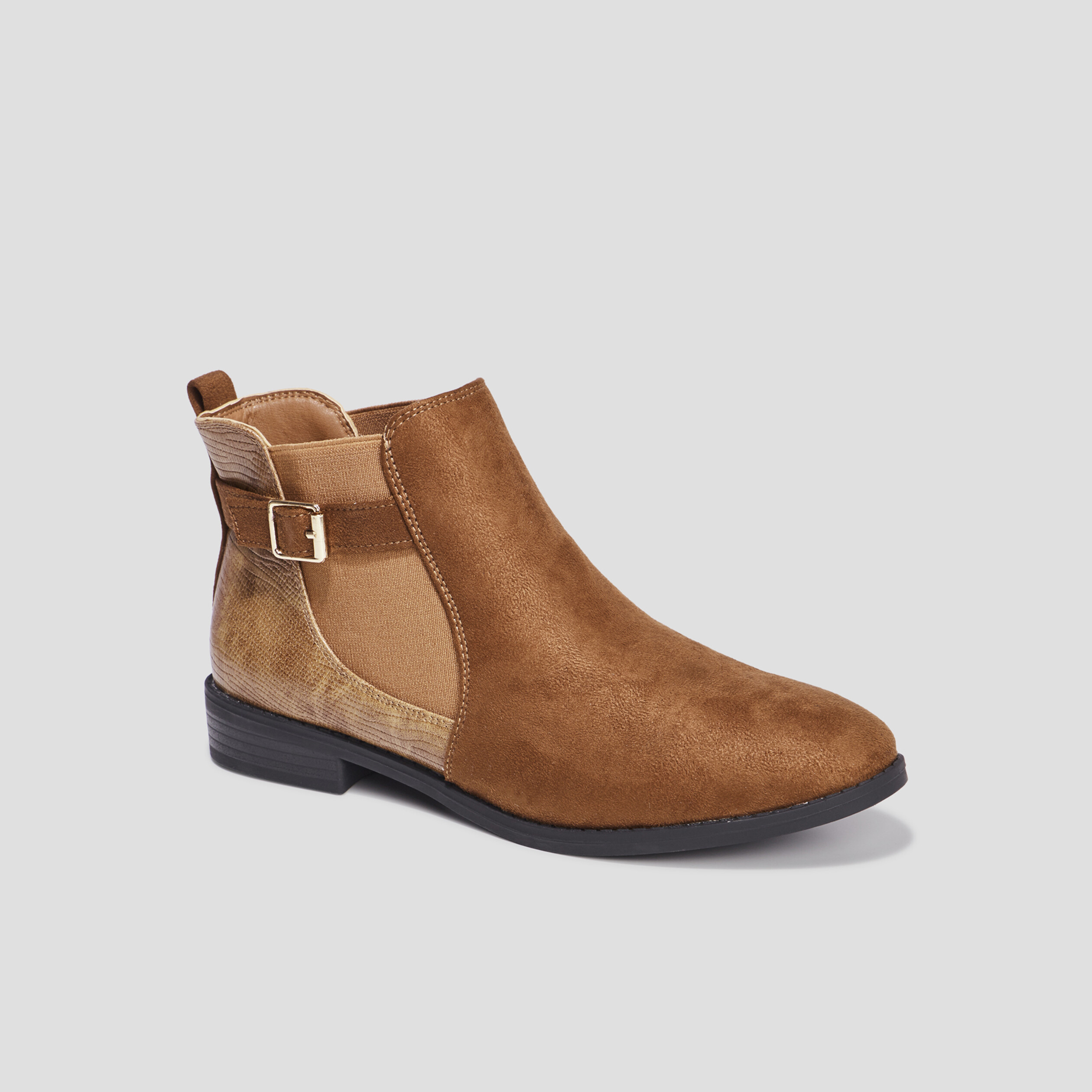 Bottines chelsea avec boucles marron femme | La Halle