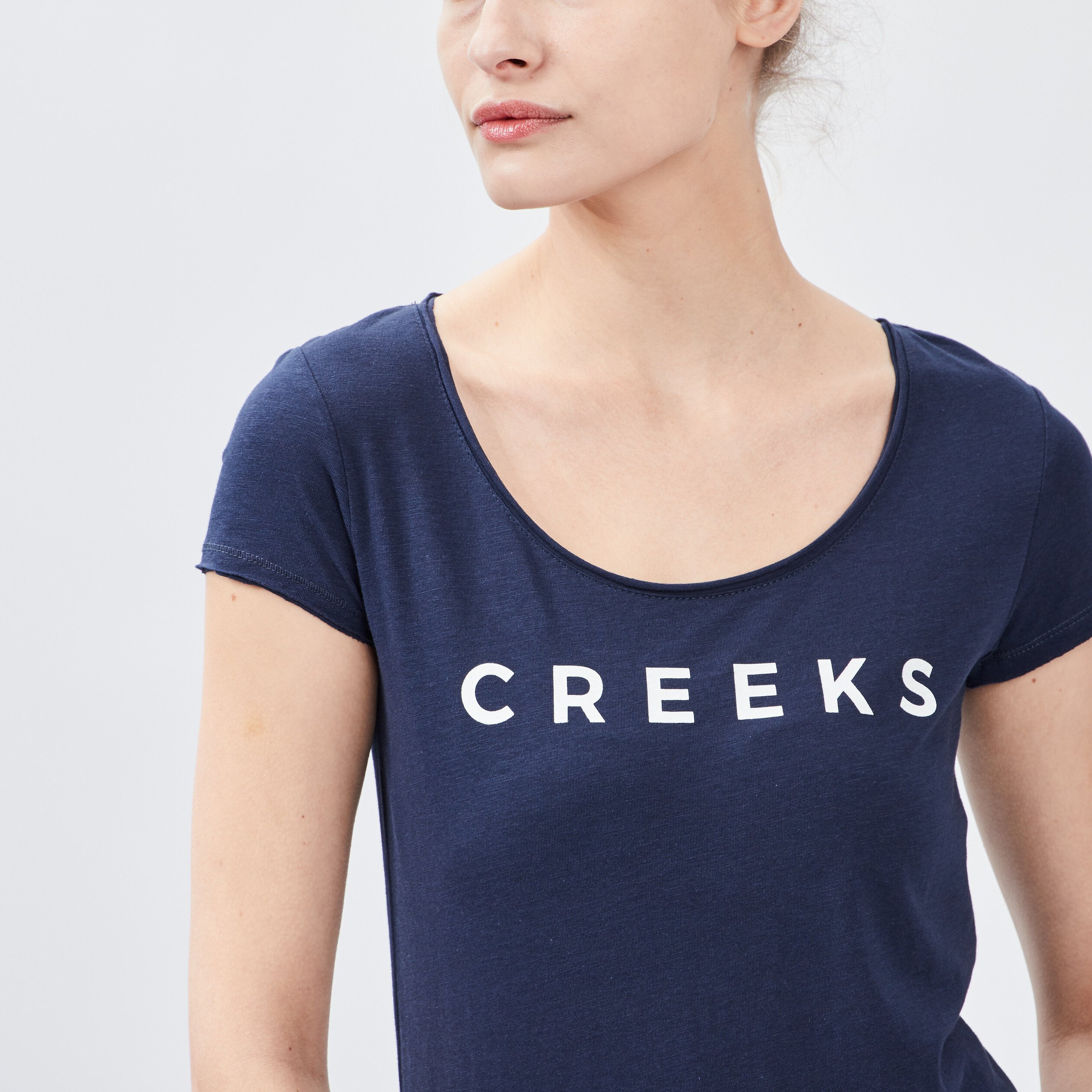 T-shirt manches courtes Creeks bleu marine femme | La Halle
