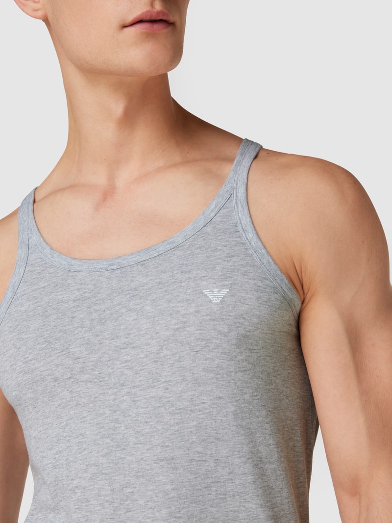 Tanktop aus Baumwolle im 2er-Pack in anthrazit meliert