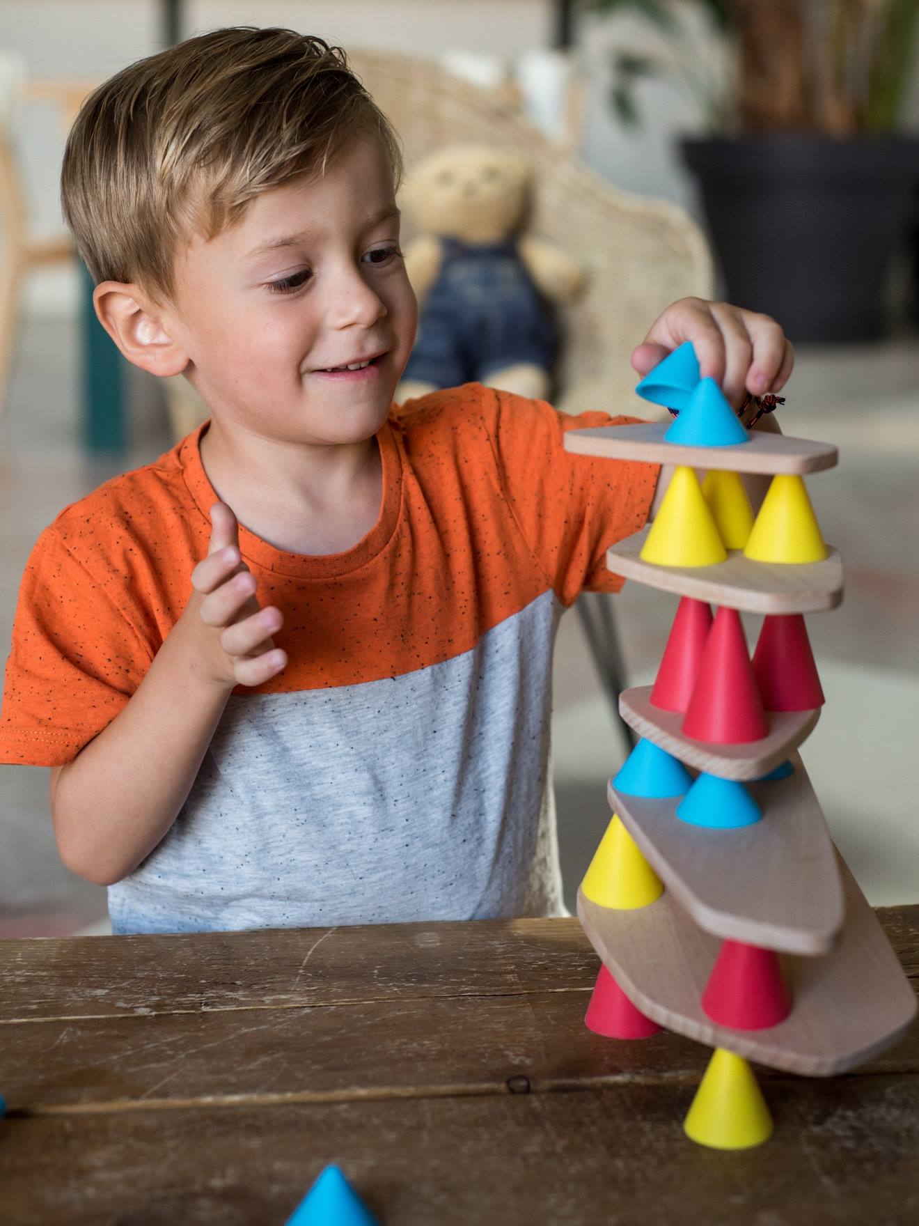 Oppi Kinder Baustein-Set Petit Kit Piks OPPI, 24 Teile - mehrfarbig