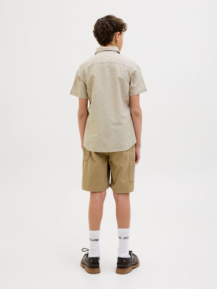 JACK & JONES Junior Kurzarmhemd JJBREEZE LINEN BLEND SHIRT JNR in crockery günstig kaufen