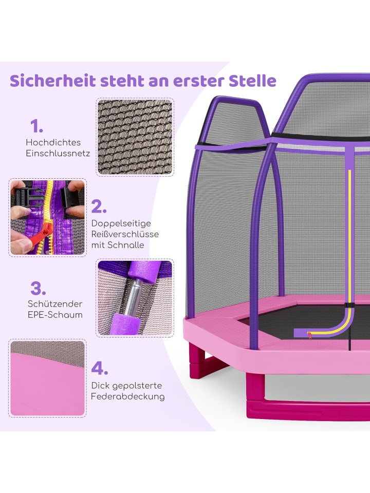 COSTWAY Trampolin ab 3 Jahre in Rosa günstig kaufen onesize