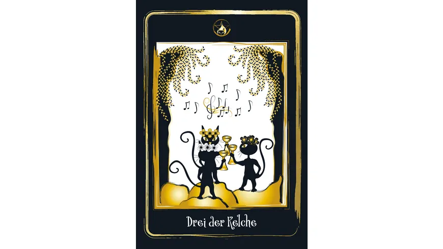 Golden Black Cat Tarot - Hochwertige Stülpdeckelschachtel mit Goldfolie