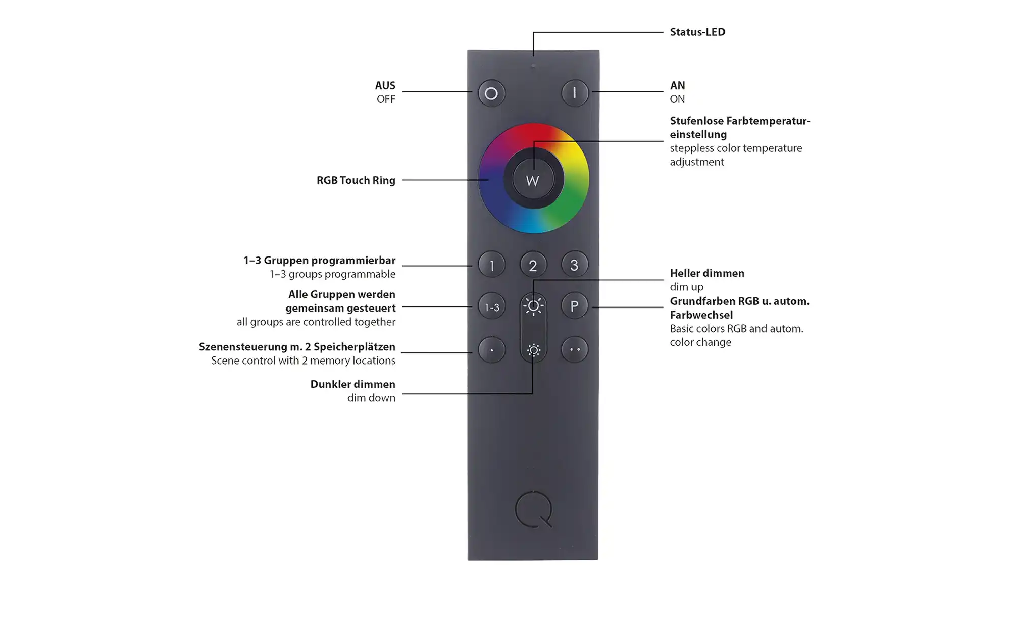 Q-Smart Home Lights Deckenleuchte, 1-flammig, nickel matt