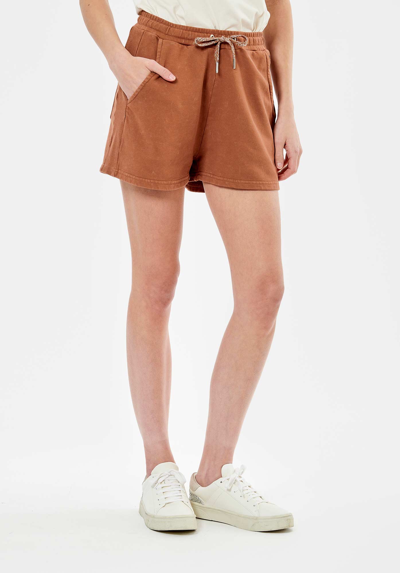 APRIL  Short marron femme 100% coton