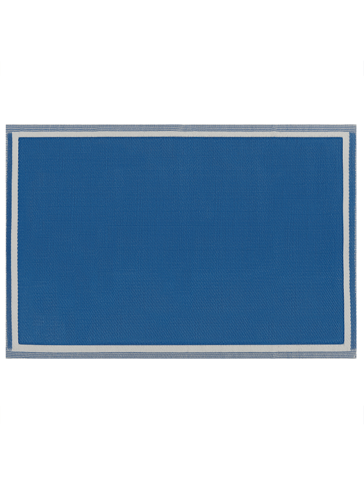 Beliani Outdoorteppich ETAWAH in Blau/Weiß - (W) 120 x (H) 0.5 x (L) 180 cm günstig kaufen onesize