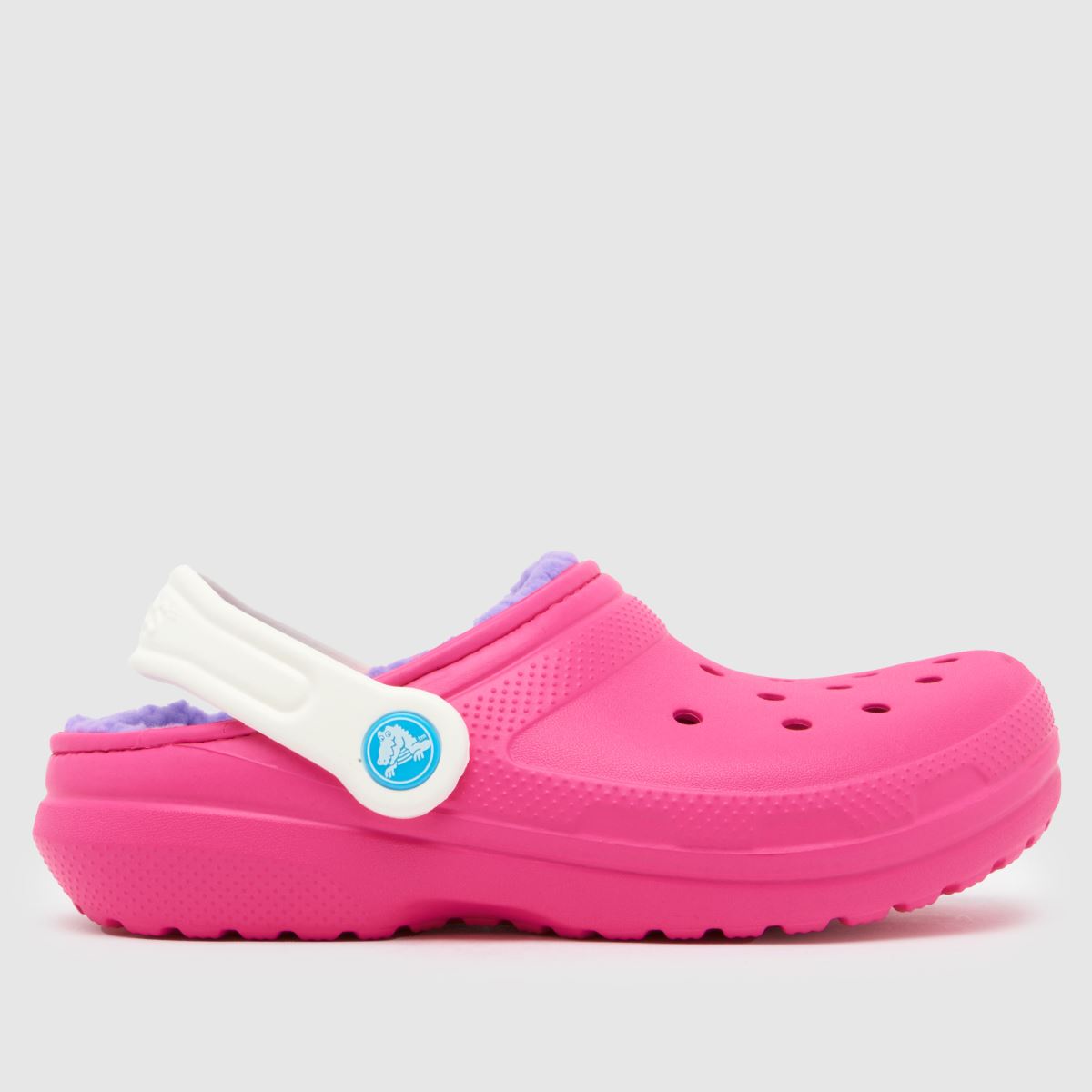 Crocs rosa multifärgade klassiska fodrade träskor flickor juniorsandaler