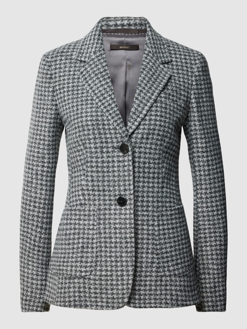 Blazer mit Allover-Muster in hellgrau meliert